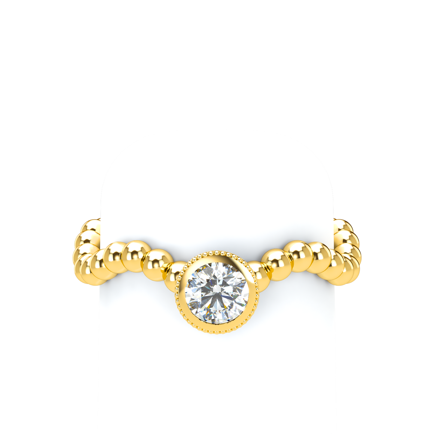 Customizable Diamond Bezel/Prong Wave stacking Ring - ™ Joaillerie VCL