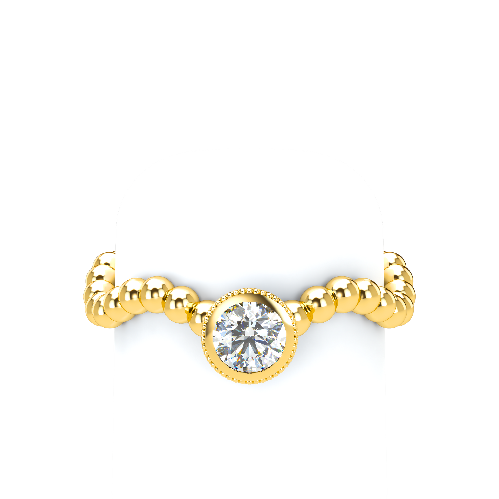 Customizable Diamond Bezel/Prong Wave stacking Ring - ™ Joaillerie VCL