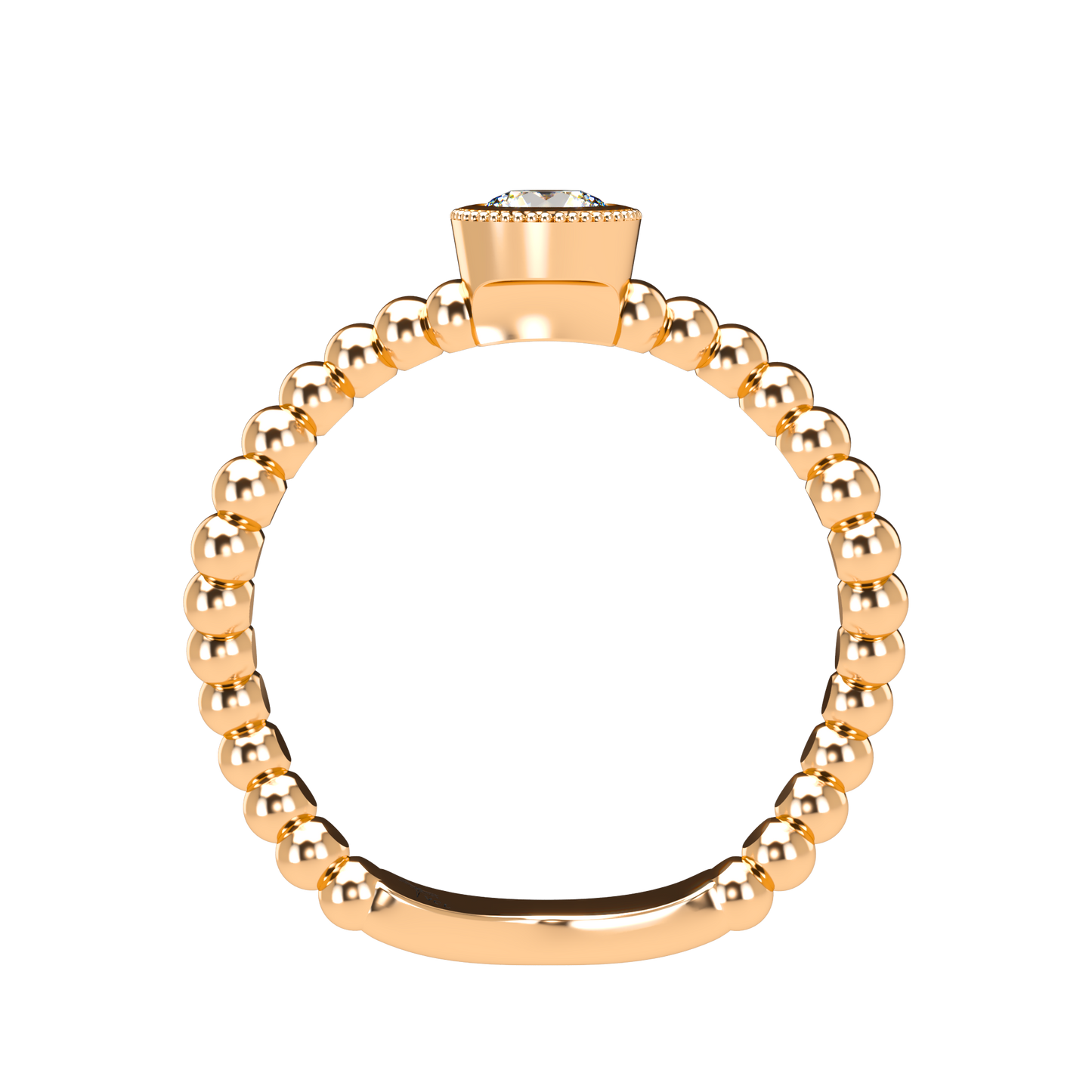 Customizable Diamond Bezel/Prong Wave stacking Ring - ™ Joaillerie VCL