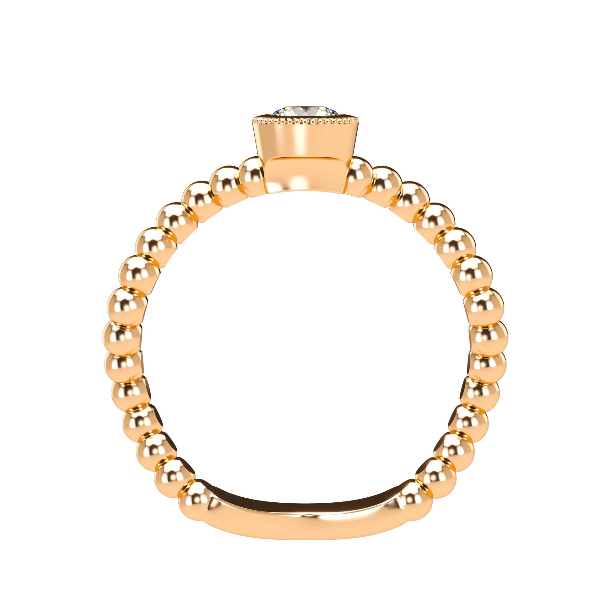 Customizable Diamond Bezel/Prong Wave stacking Ring - ™ Joaillerie VCL