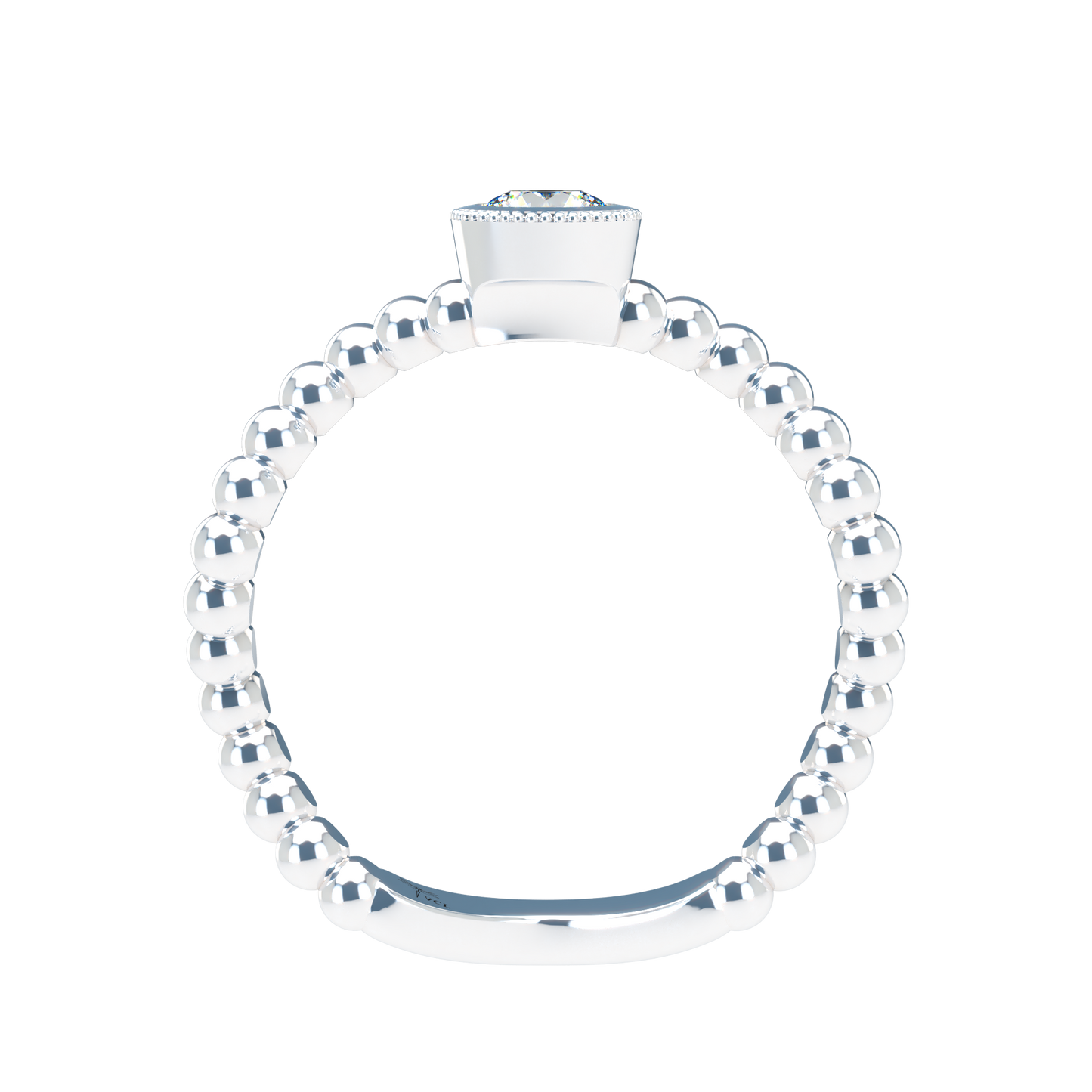Customizable Diamond Bezel/Prong Wave stacking Ring - ™ Joaillerie VCL