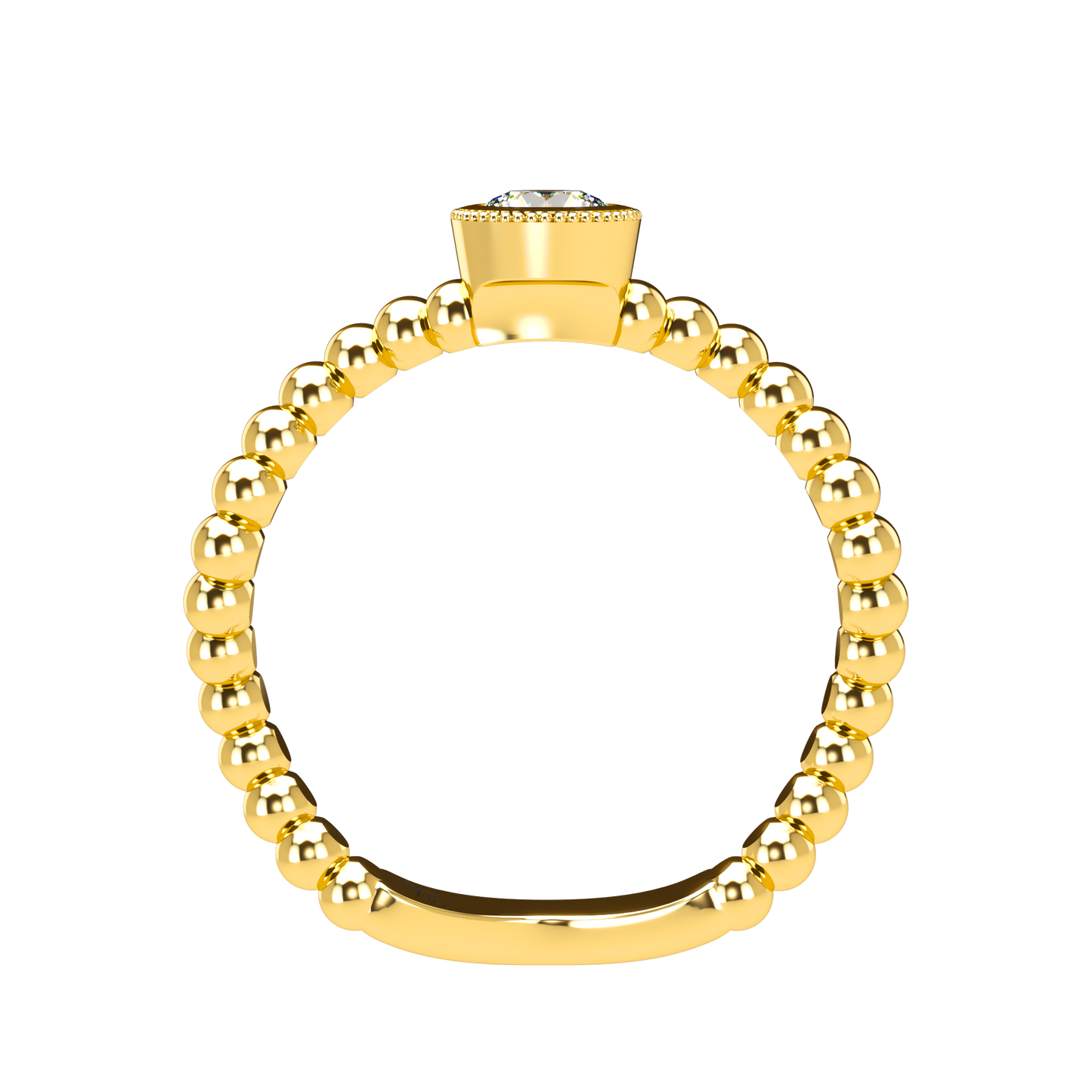 Customizable Diamond Bezel/Prong Wave stacking Ring - ™ Joaillerie VCL