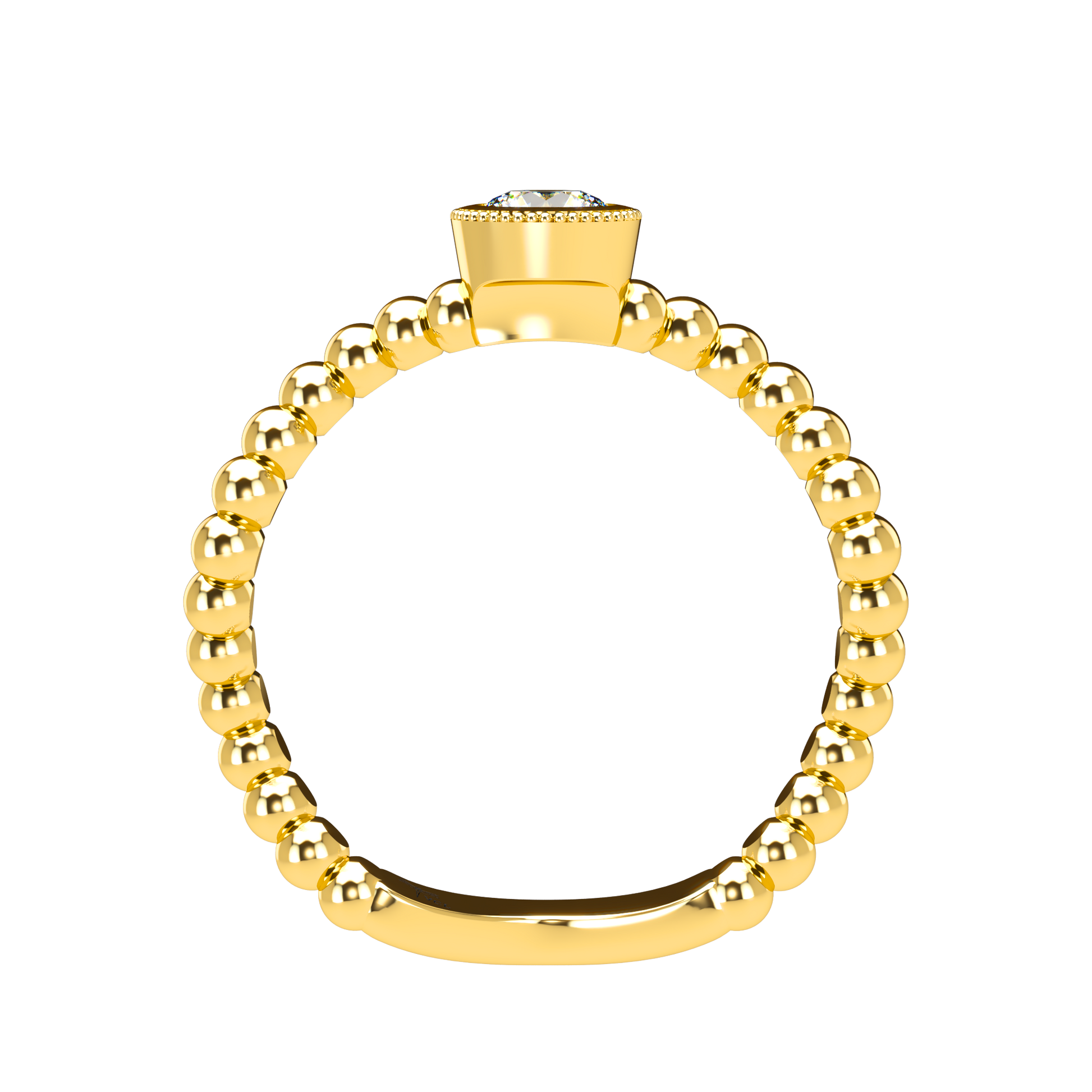 Customizable Diamond Bezel/Prong Wave stacking Ring - ™ Joaillerie VCL