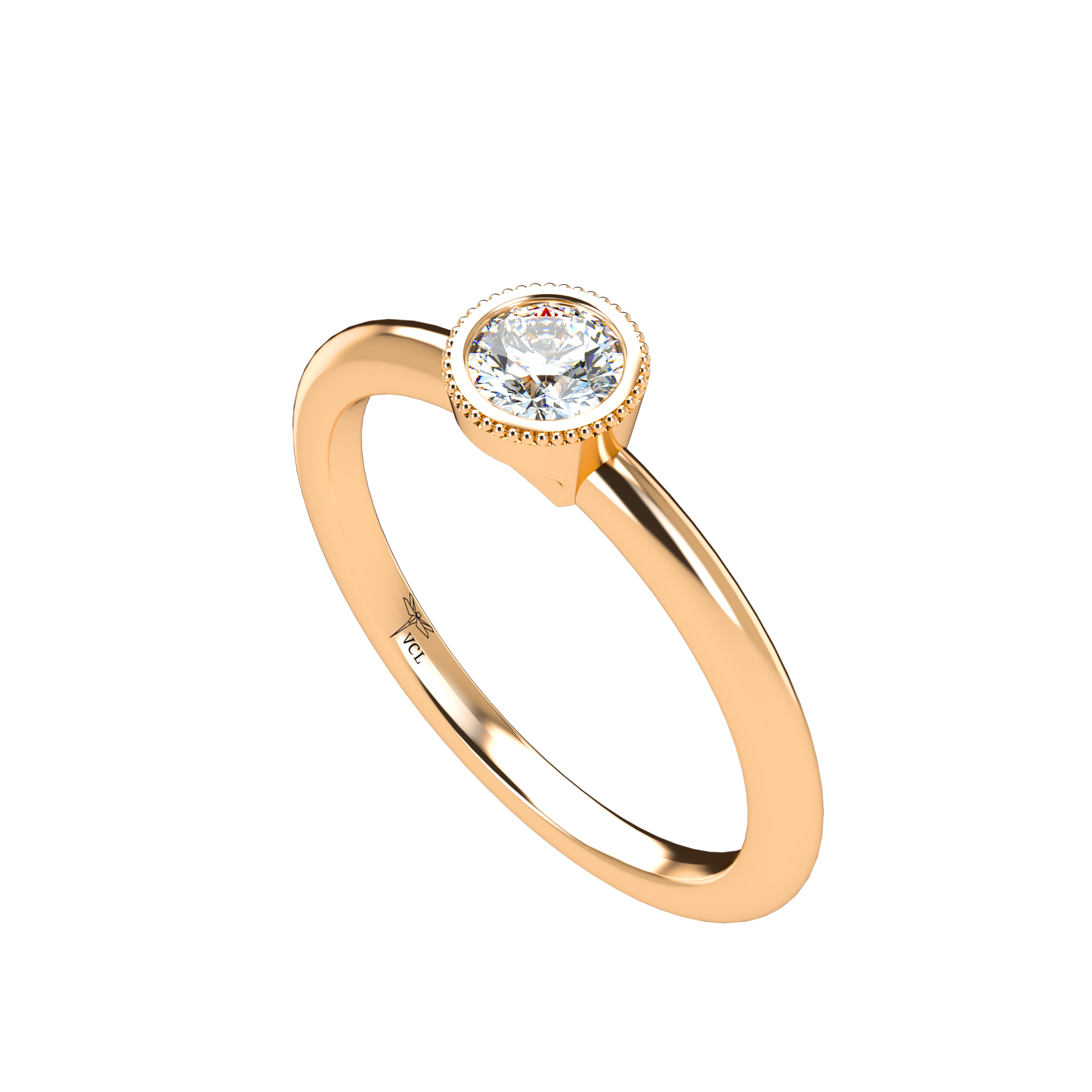 Customizable Diamond Bezel/Prong straight stacking Ring - ™ Joaillerie VCL