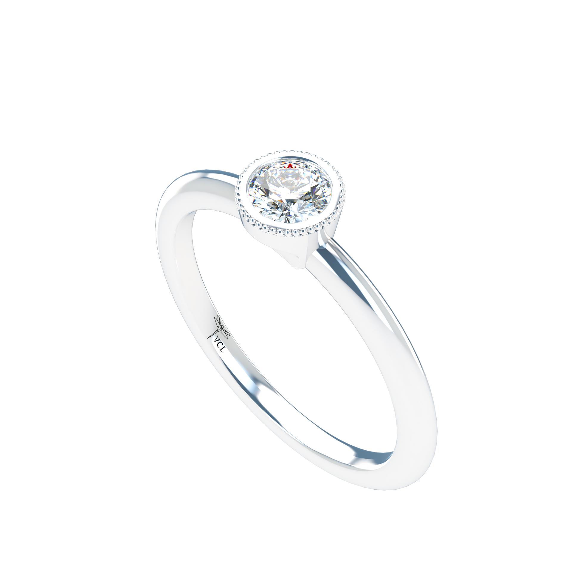 Customizable Diamond Bezel/Prong straight stacking Ring - ™ Joaillerie VCL