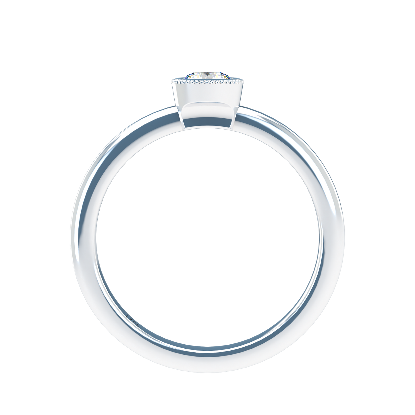 Customizable Diamond Bezel/Prong straight stacking Ring - ™ Joaillerie VCL