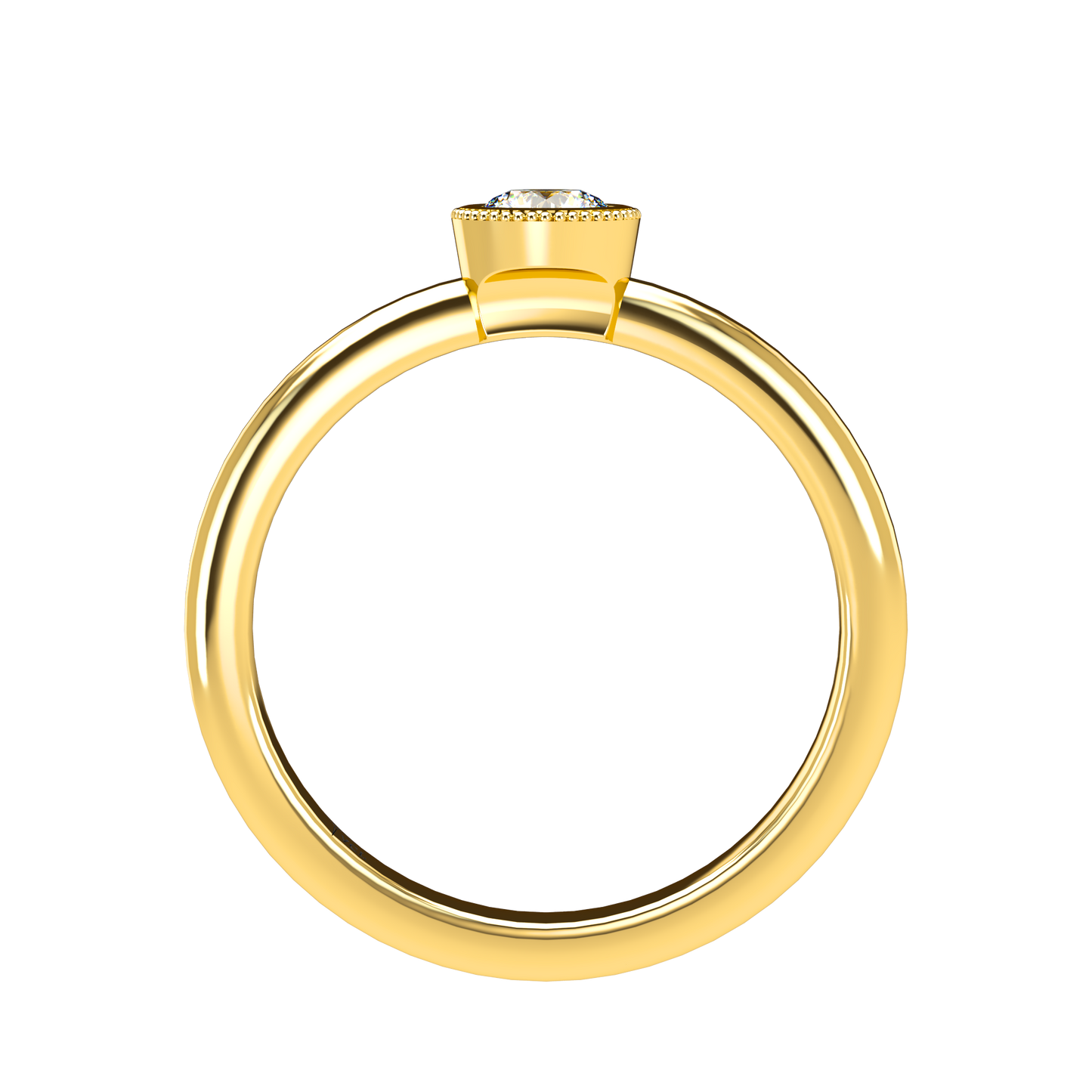 Customizable Diamond Bezel/Prong straight stacking Ring - ™ Joaillerie VCL