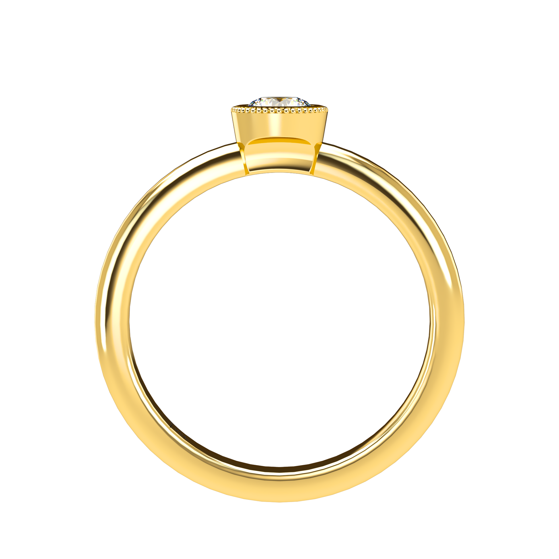 Customizable Diamond Bezel/Prong straight stacking Ring - ™ Joaillerie VCL