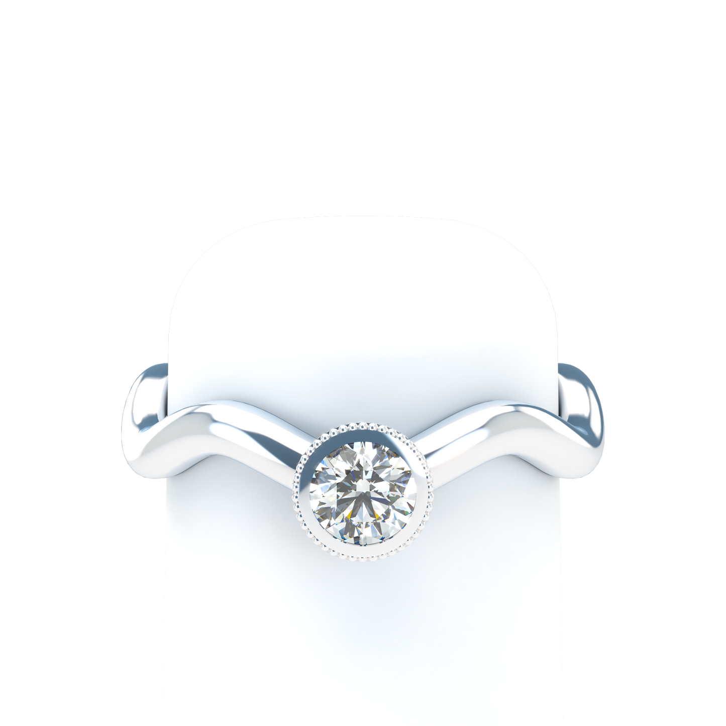 Customizable Diamond Bezel/Prong Wave stacking Ring - ™ Joaillerie VCL