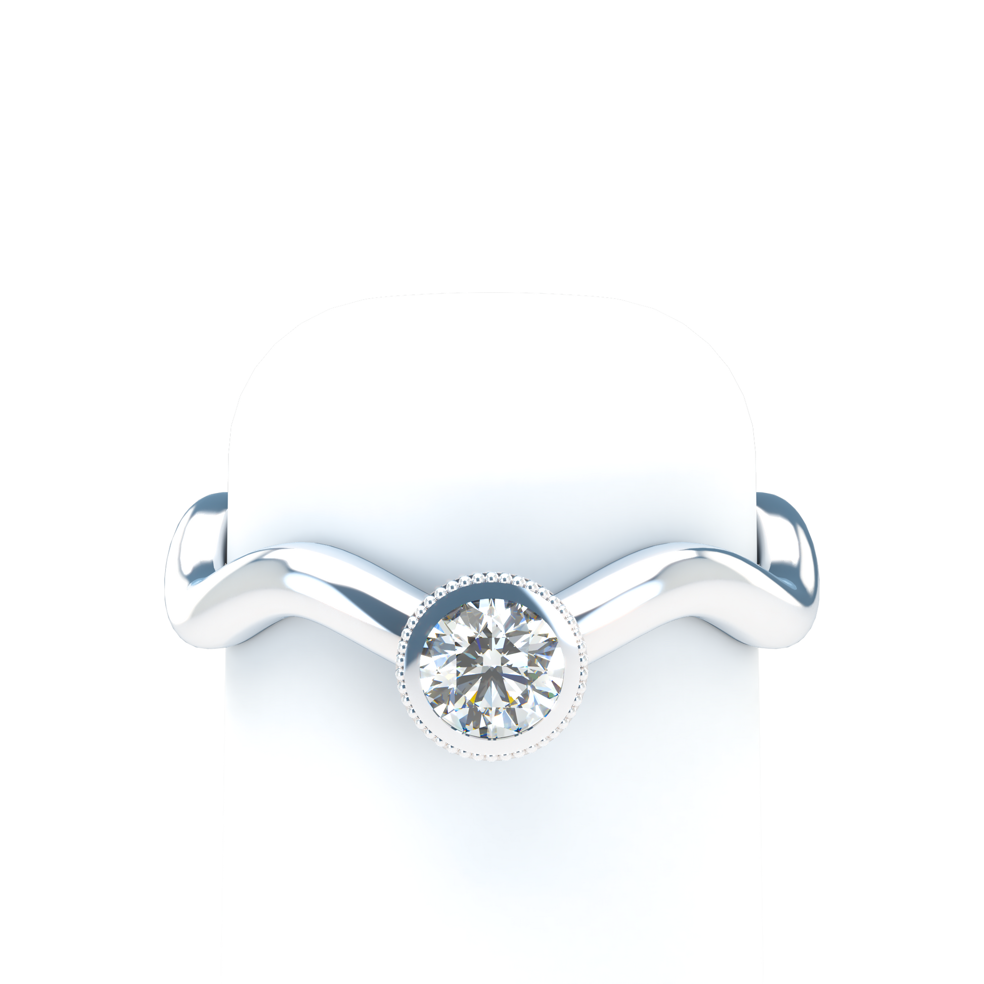 Customizable Diamond Bezel/Prong Wave stacking Ring - ™ Joaillerie VCL