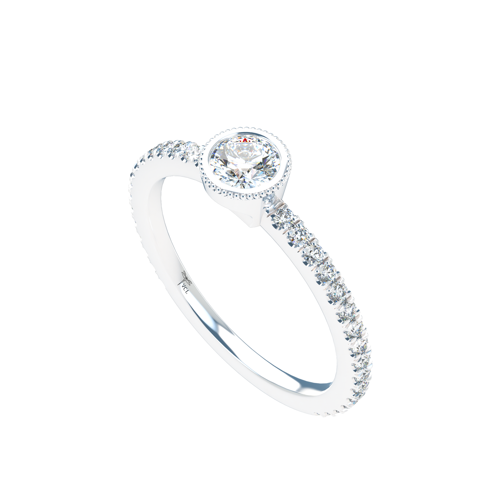 Customizable Diamond Bezel/Prong straight stacking Ring - ™ Joaillerie VCL