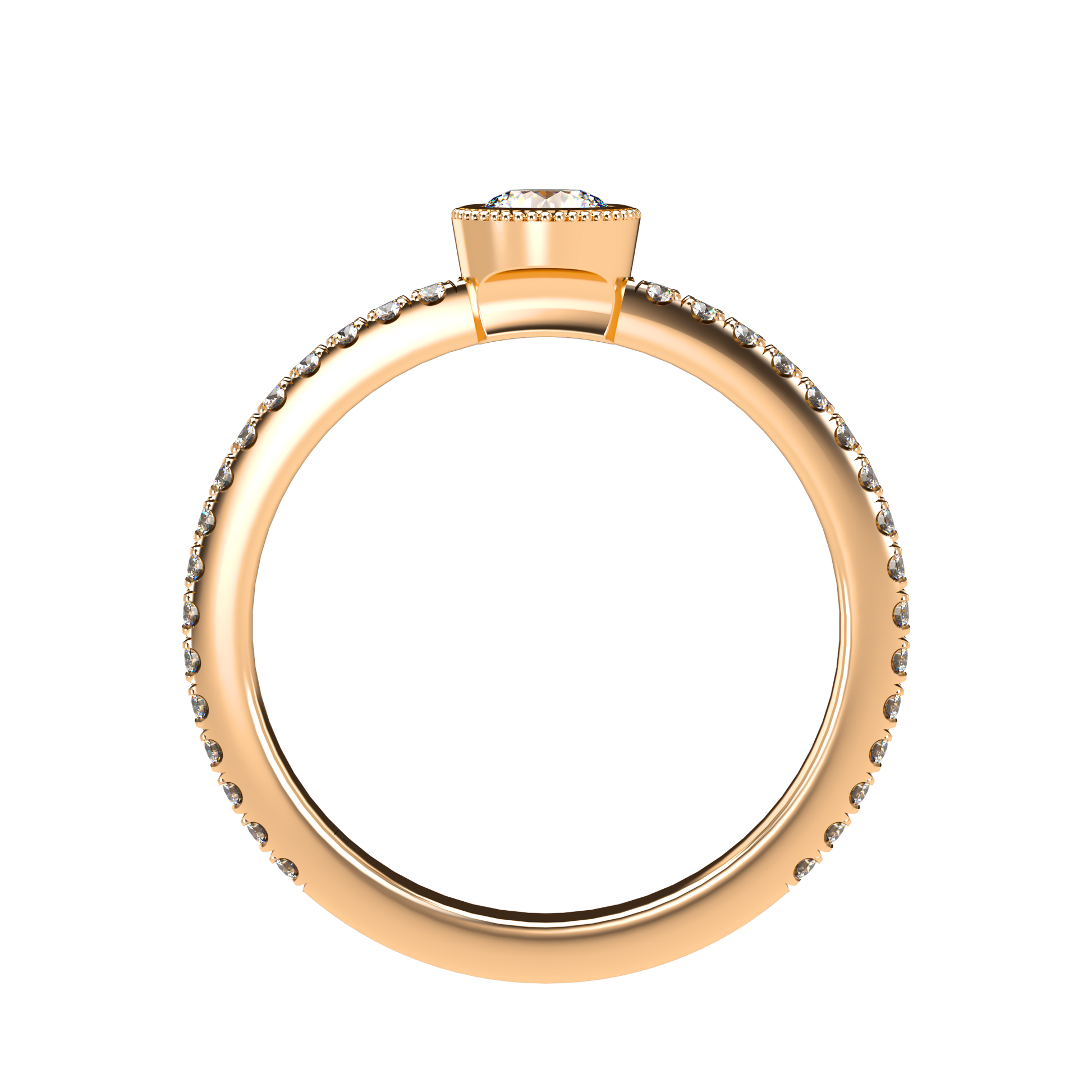 Customizable Diamond Bezel/Prong straight stacking Ring - ™ Joaillerie VCL