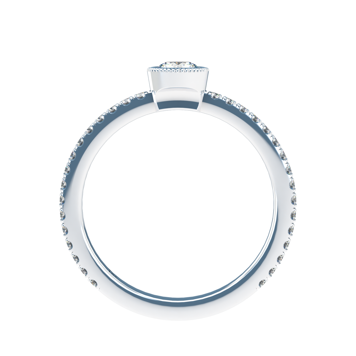 Customizable Diamond Bezel/Prong straight stacking Ring - ™ Joaillerie VCL