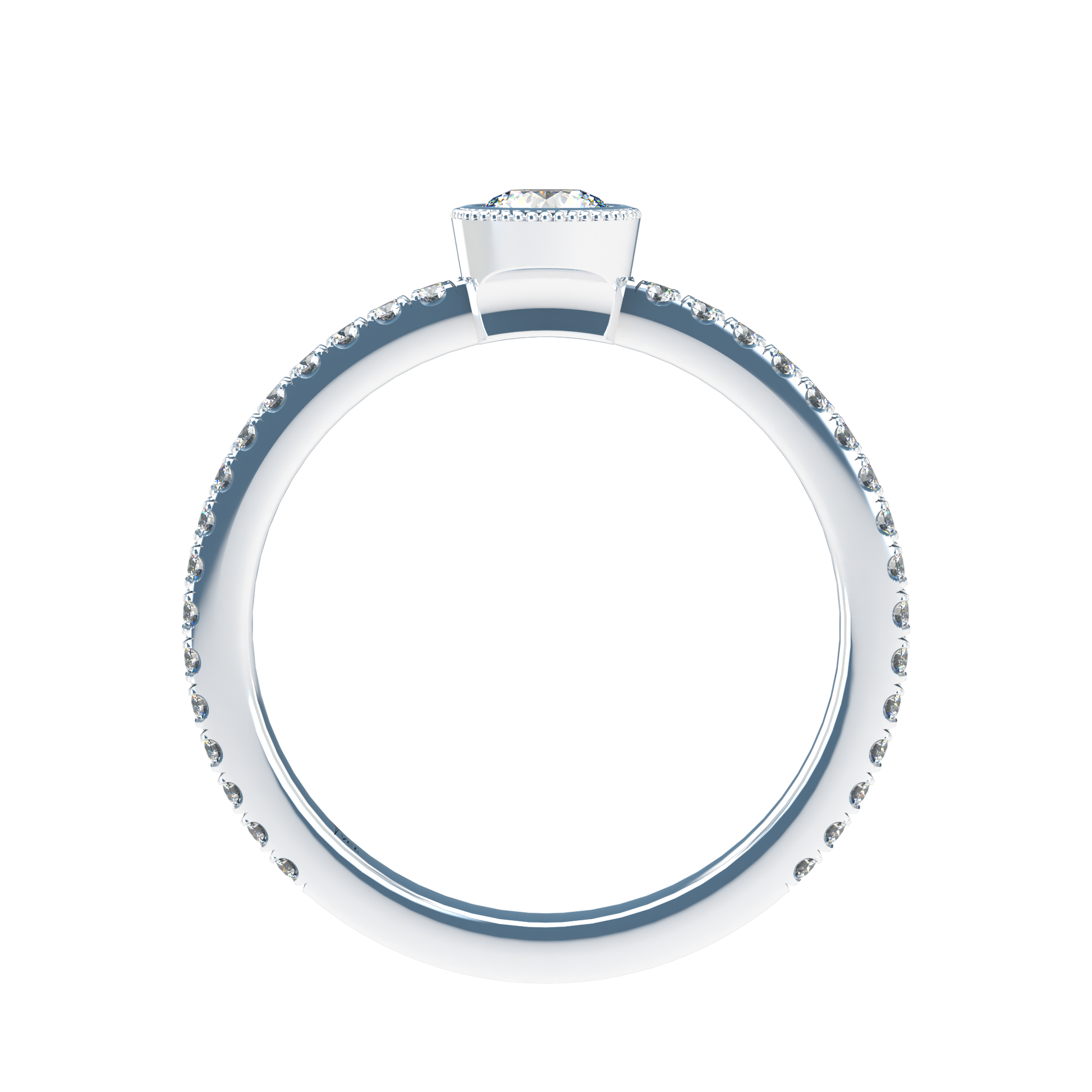 Customizable Diamond Bezel/Prong straight stacking Ring - ™ Joaillerie VCL