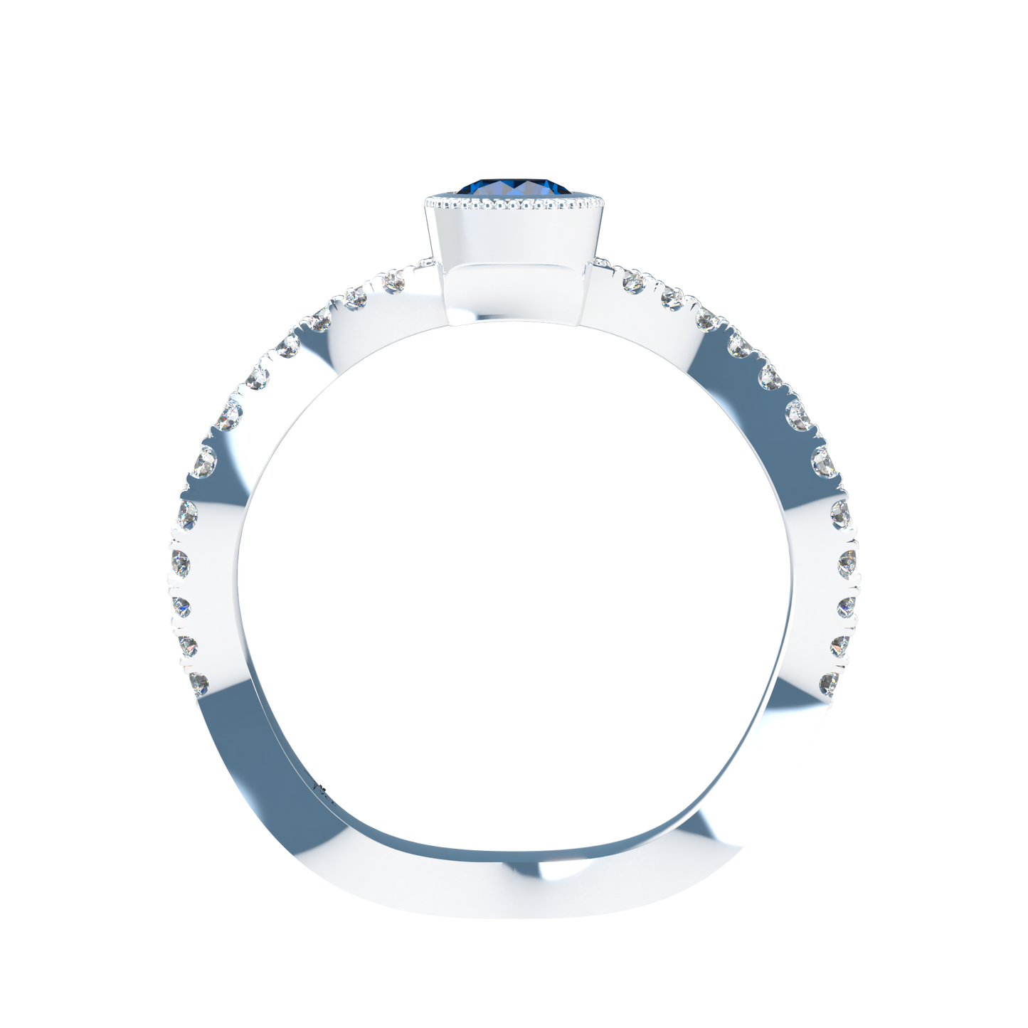 Customizable Diamond Bezel/Prong Wave stacking Ring - ™ Joaillerie VCL