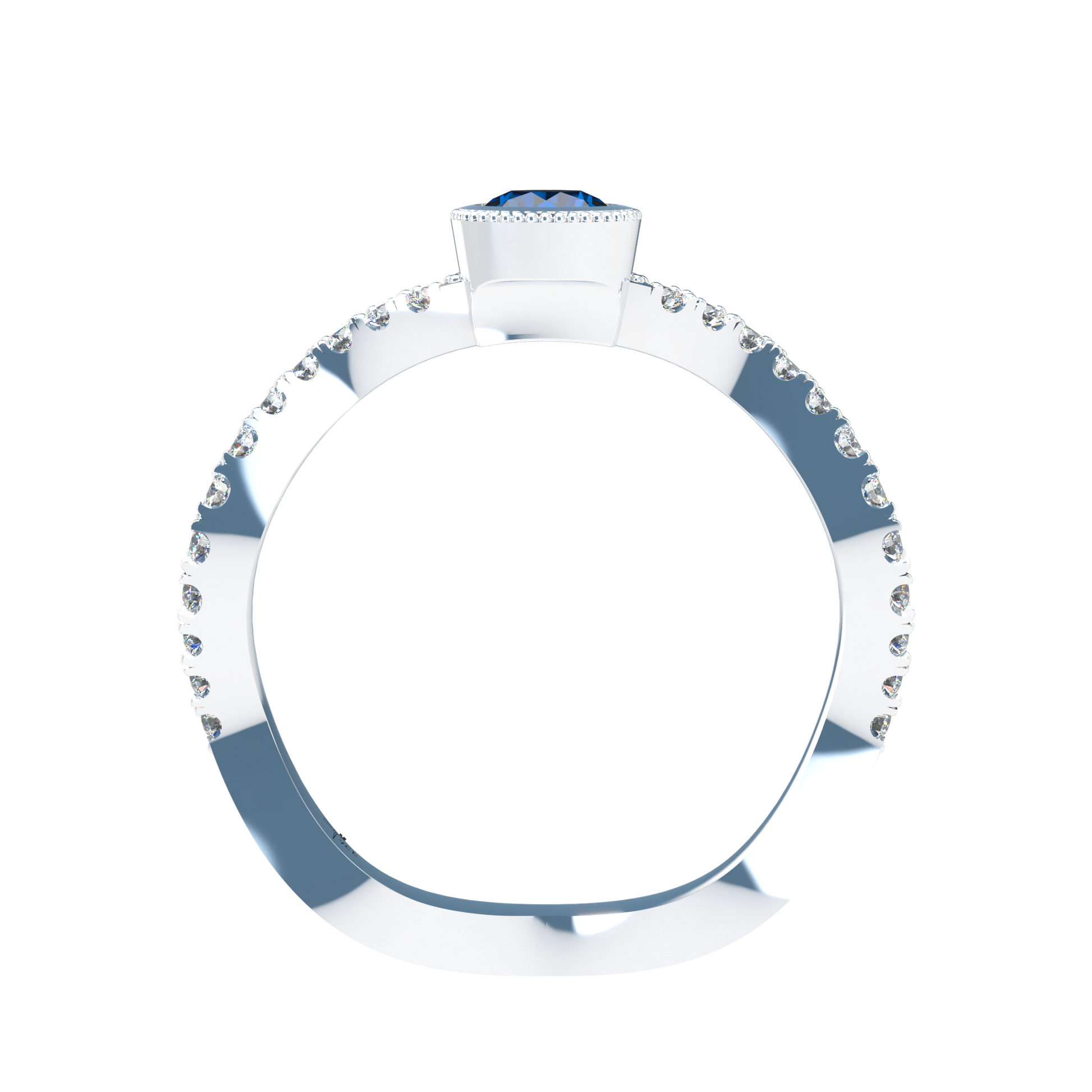 Customizable Diamond Bezel/Prong Wave stacking Ring - ™ Joaillerie VCL