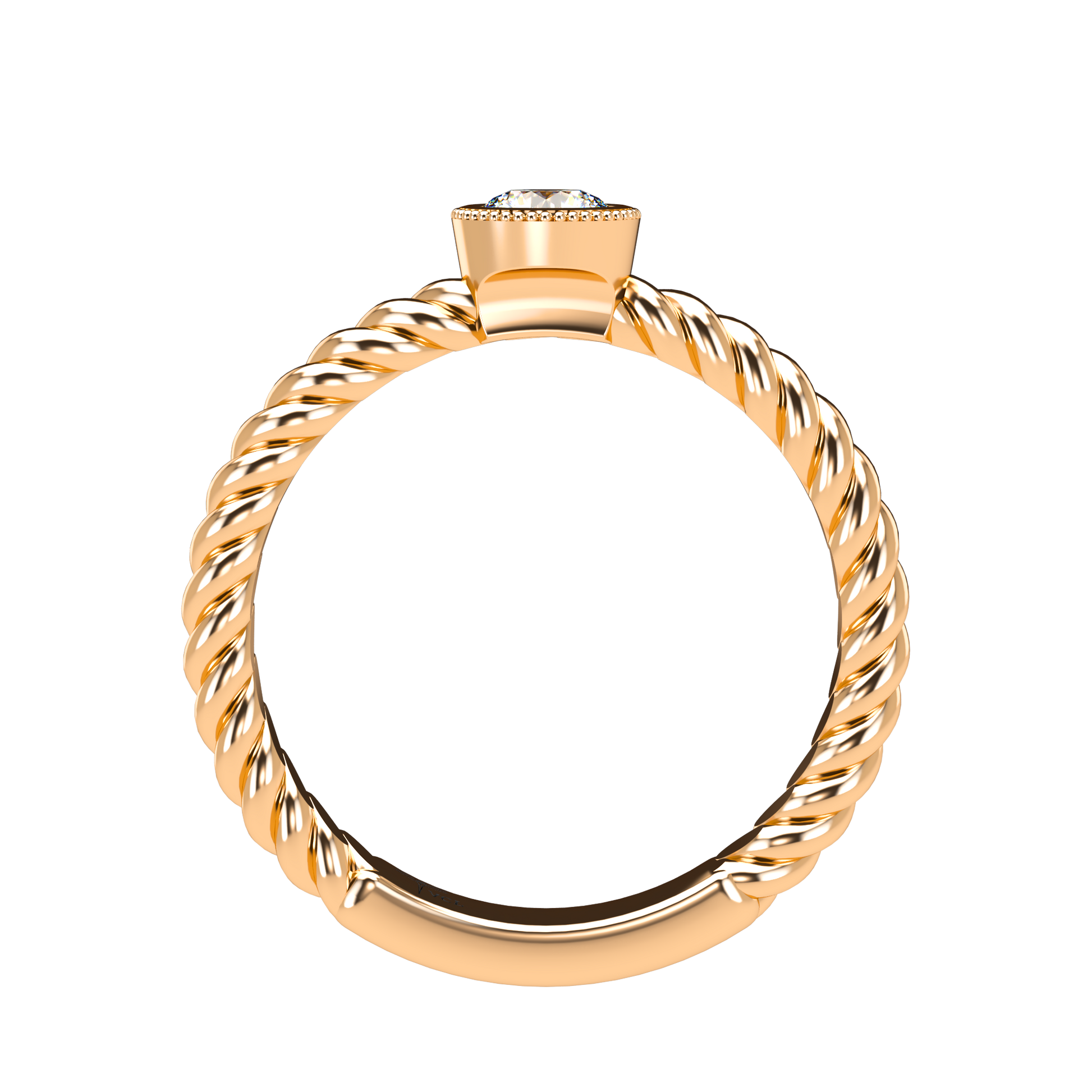 Customizable Diamond Bezel/Prong straight stacking Ring - ™ Joaillerie VCL