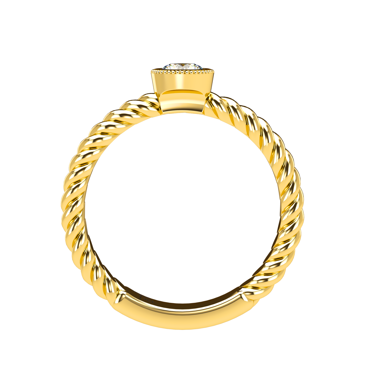 Customizable Diamond Bezel/Prong straight stacking Ring - ™ Joaillerie VCL