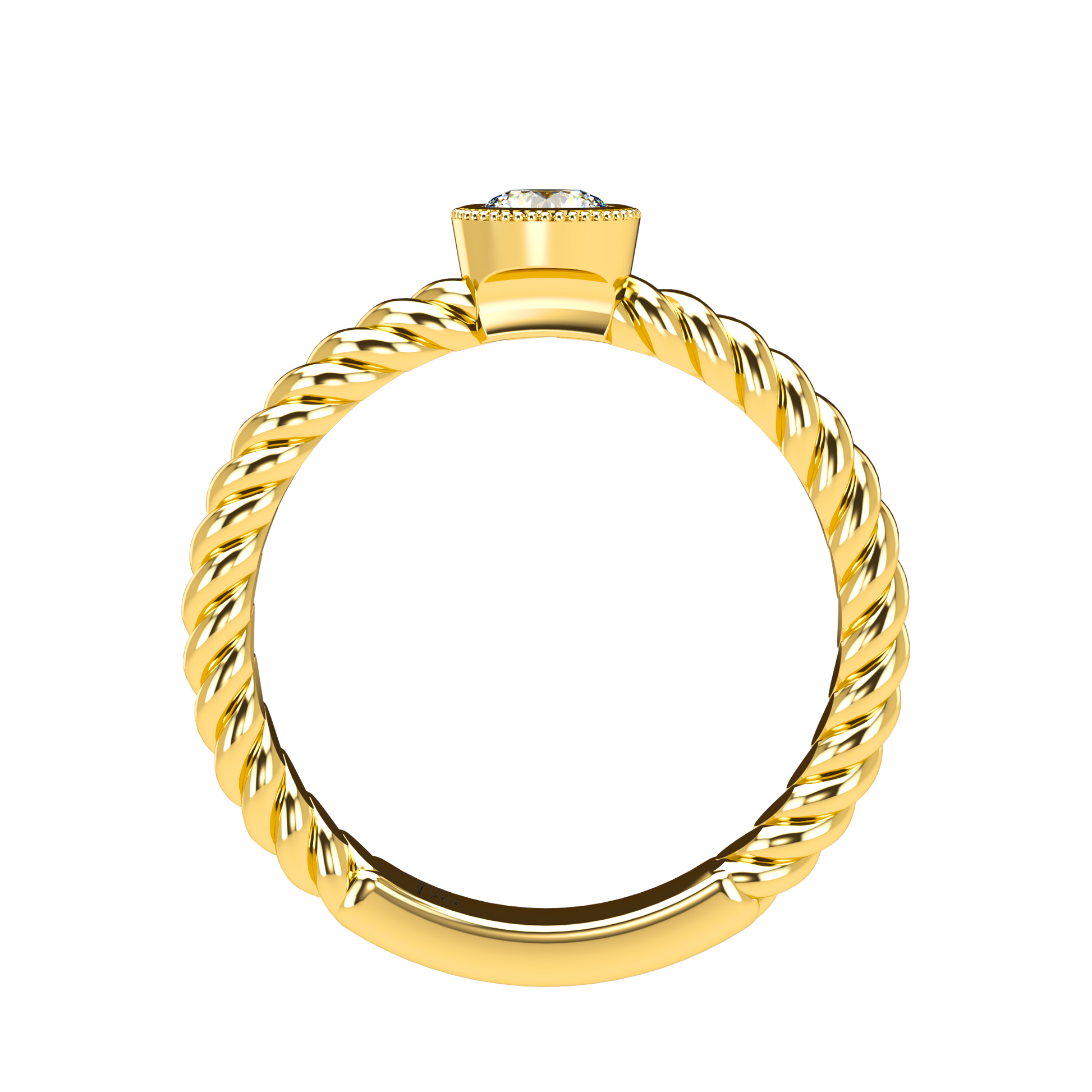 Customizable Diamond Bezel/Prong straight stacking Ring - ™ Joaillerie VCL