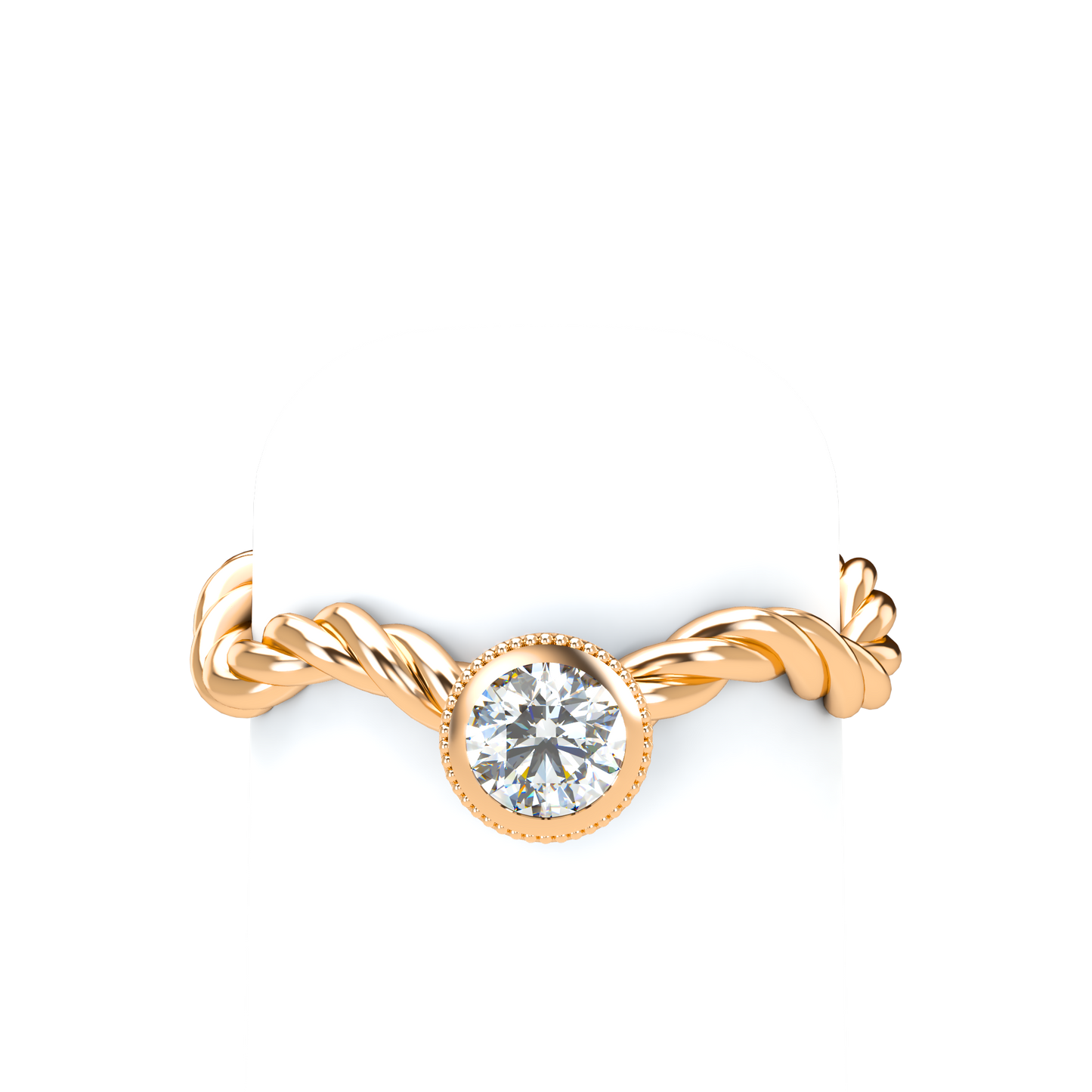 Customizable Diamond Bezel/Prong Wave stacking Ring - ™ Joaillerie VCL