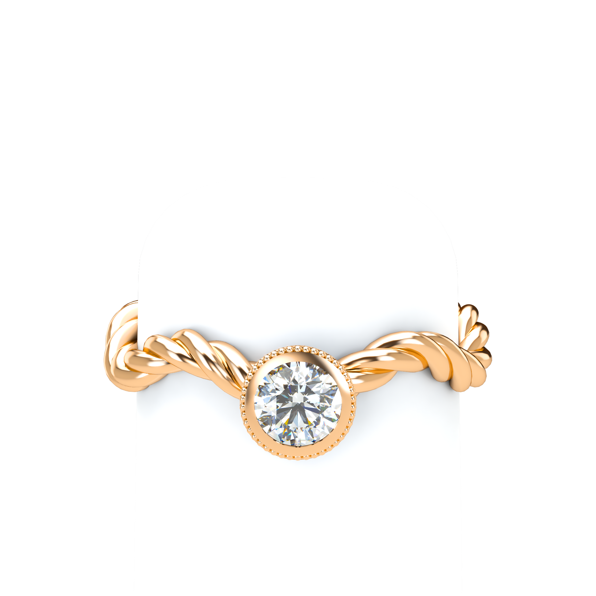 Customizable Diamond Bezel/Prong Wave stacking Ring - ™ Joaillerie VCL