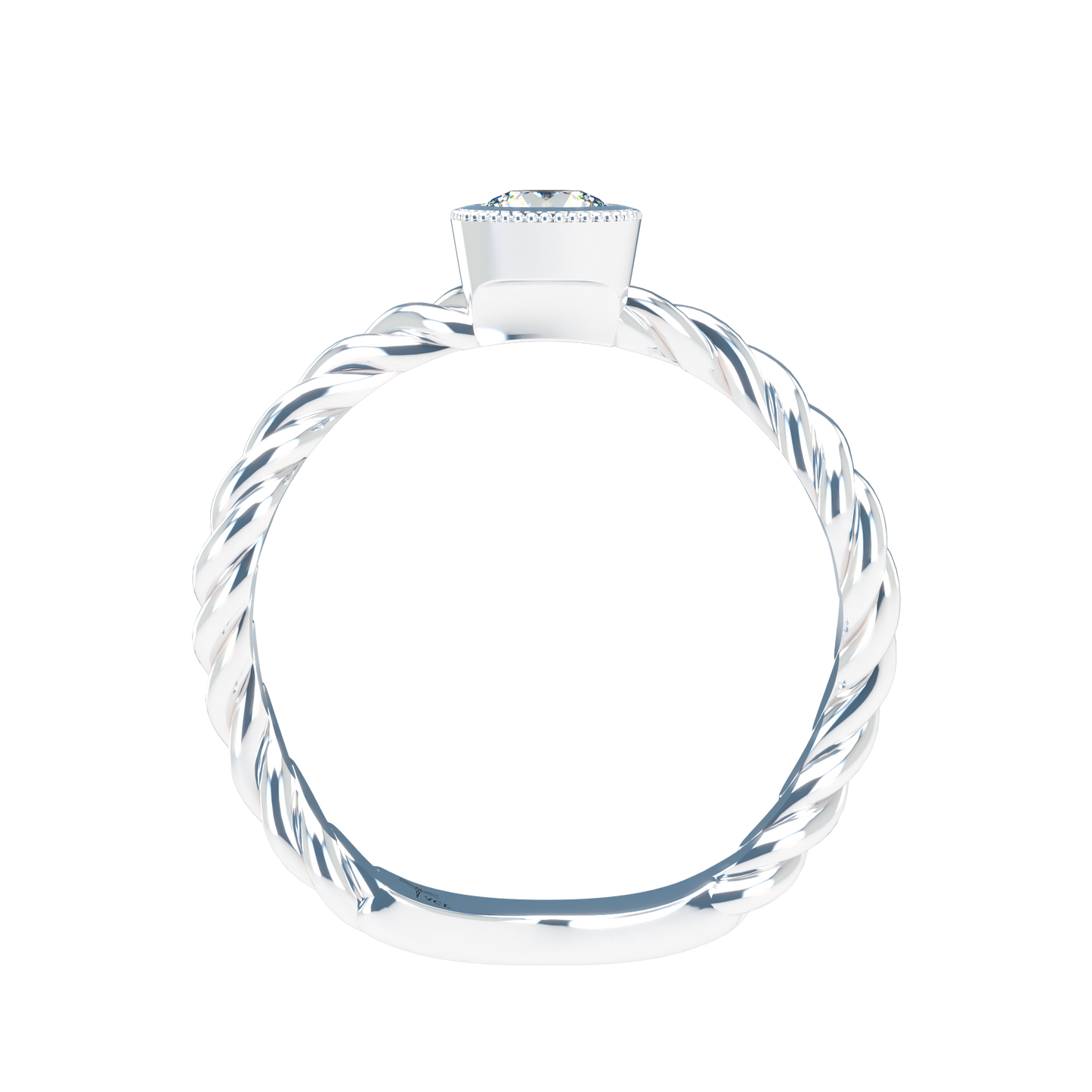 Customizable Diamond Bezel/Prong Wave stacking Ring - ™ Joaillerie VCL