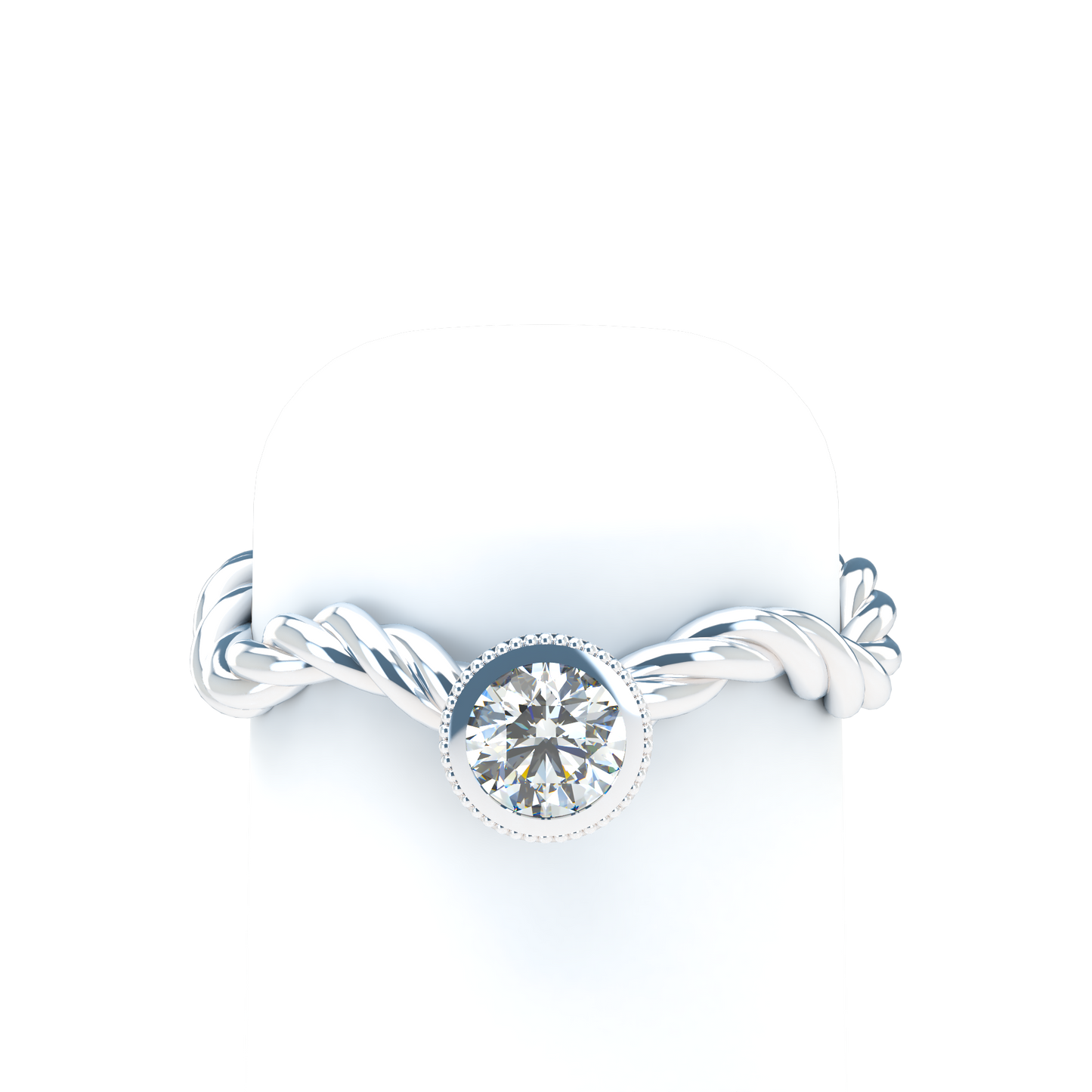 Customizable Diamond Bezel/Prong Wave stacking Ring - ™ Joaillerie VCL