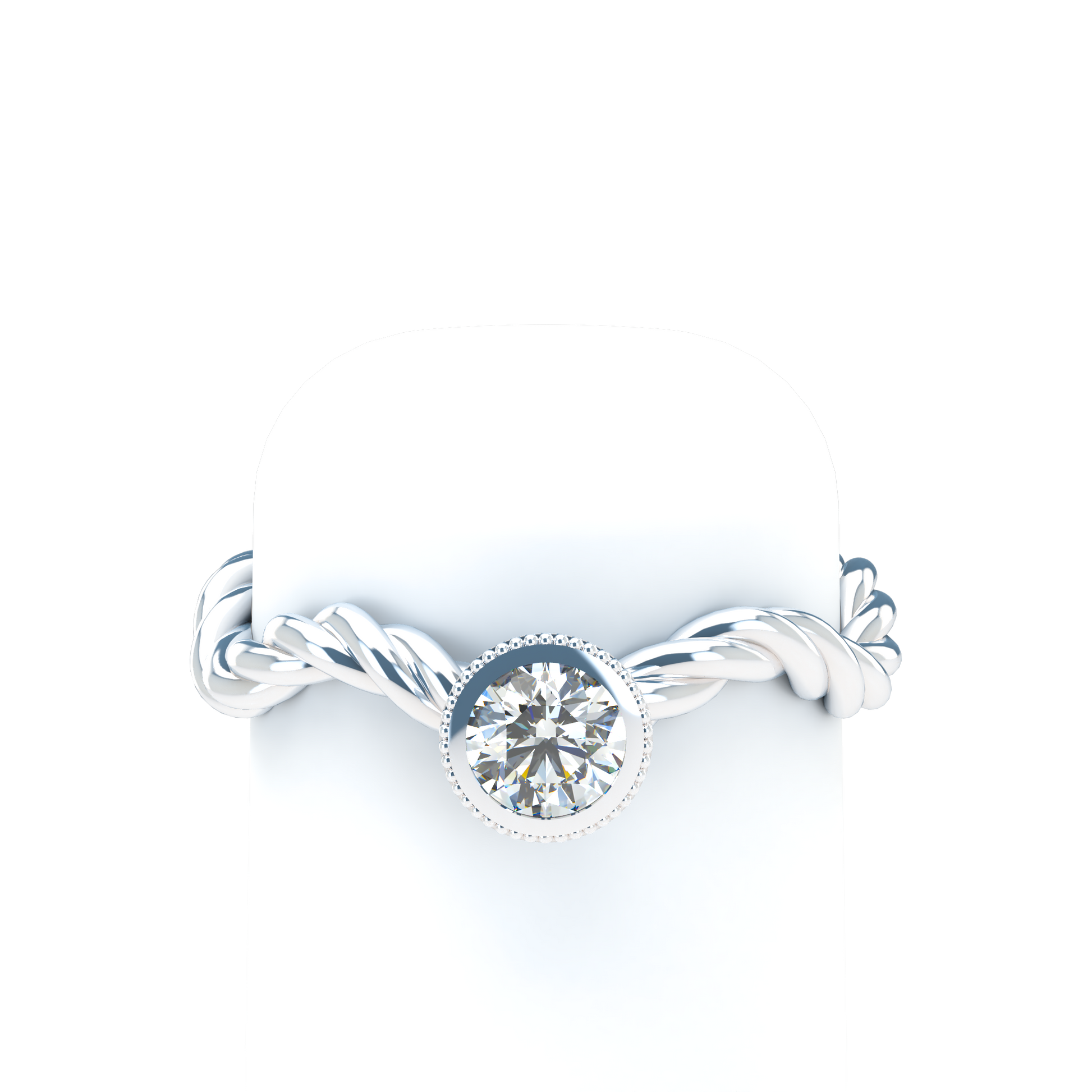 Customizable Diamond Bezel/Prong Wave stacking Ring - ™ Joaillerie VCL