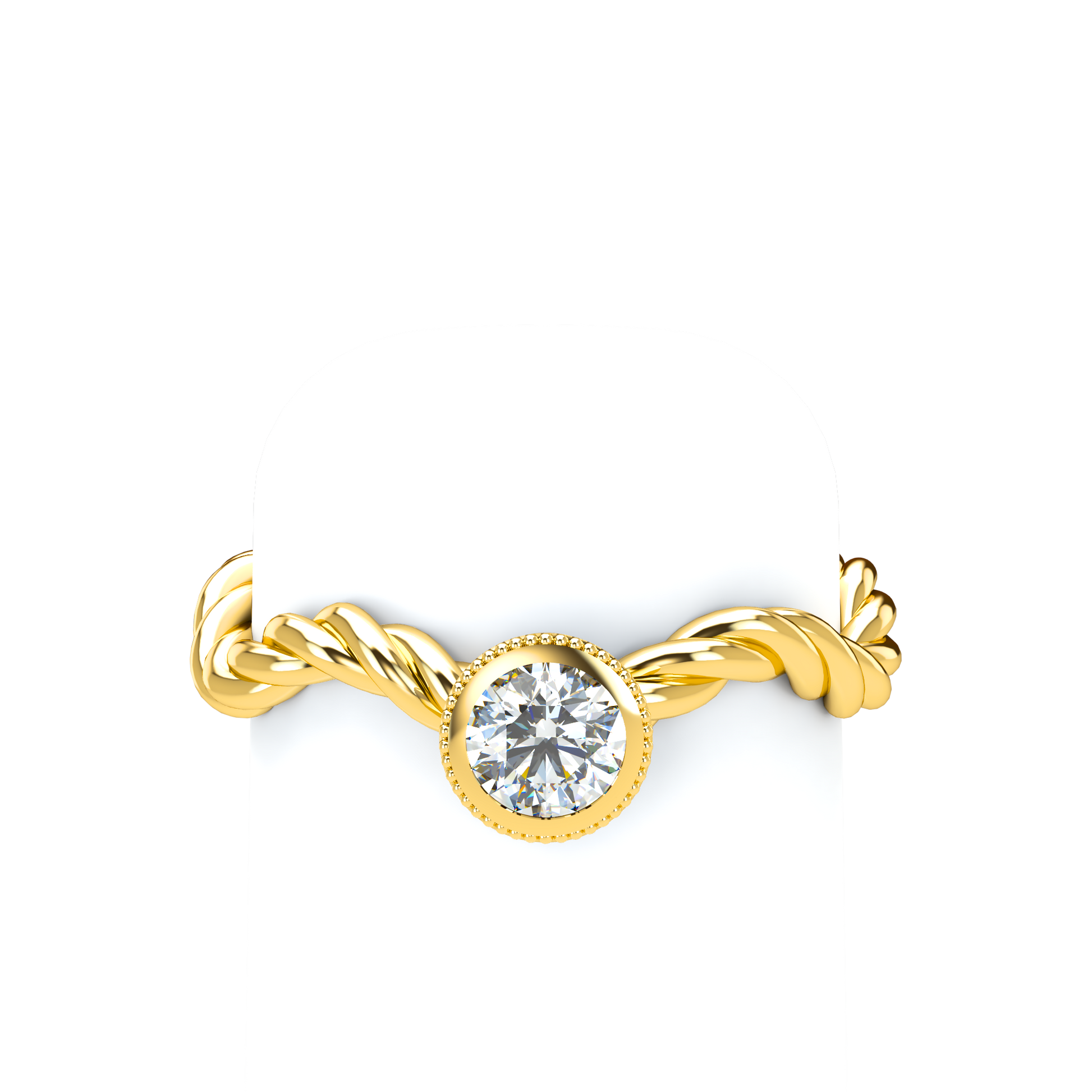 Customizable Diamond Bezel/Prong Wave stacking Ring - ™ Joaillerie VCL