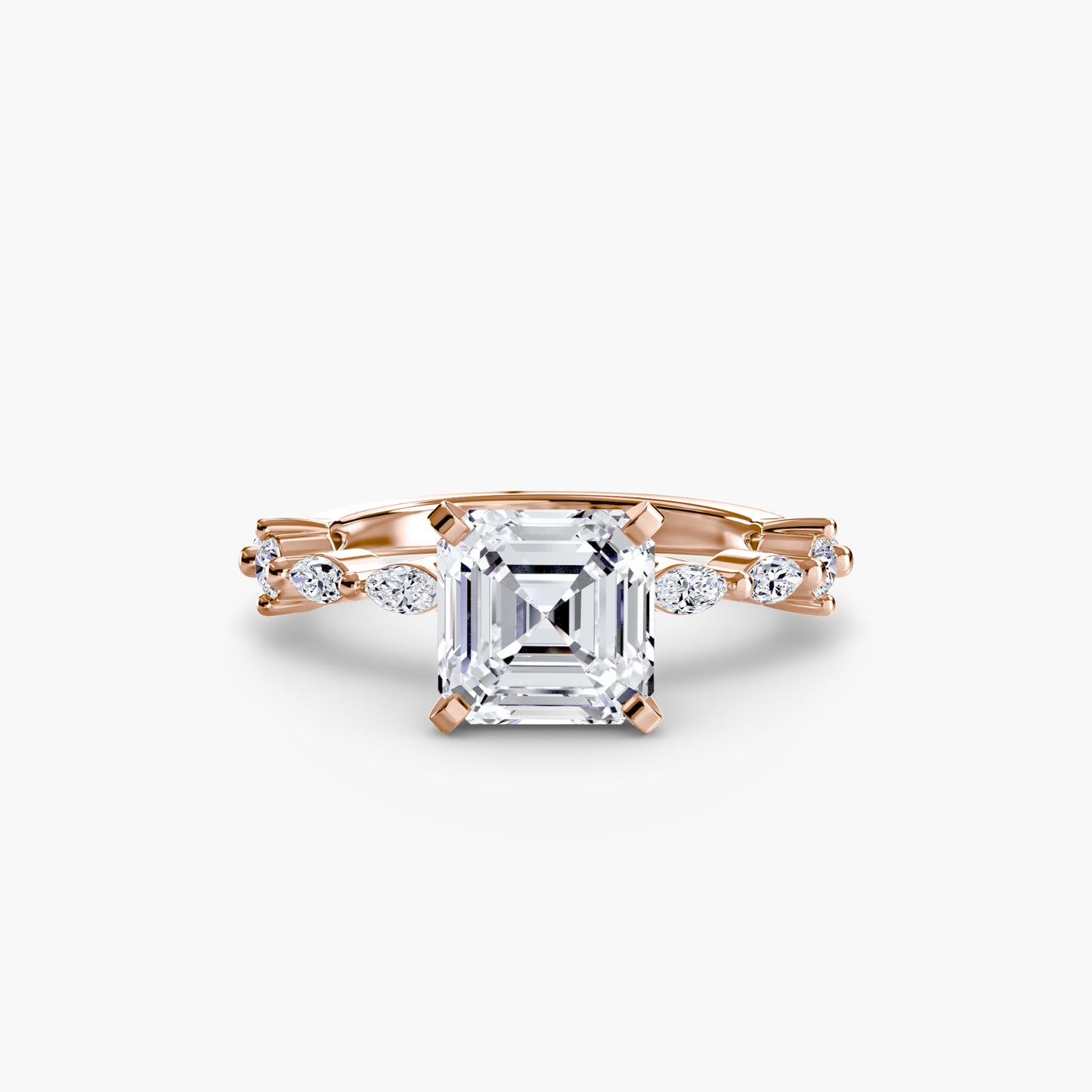 Enchanted forest diamond Solitaire ring with Eternity Pavé