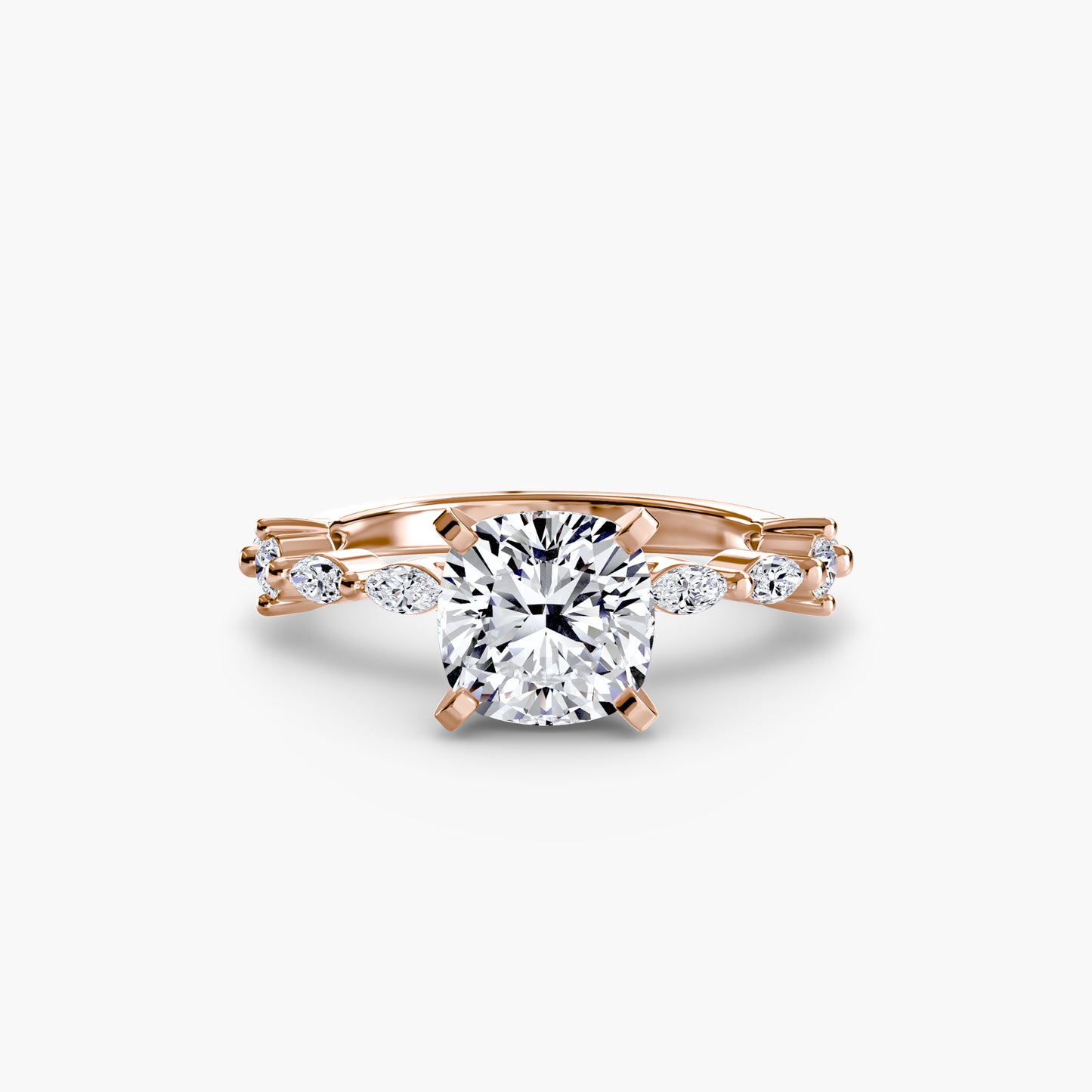 Enchanted forest diamond Solitaire ring with Eternity Pavé