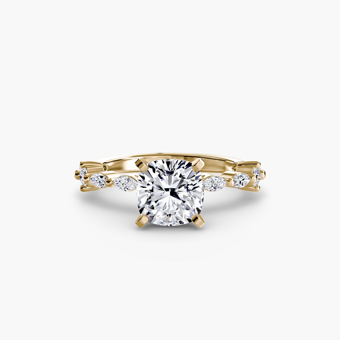 Enchanted forest diamond Solitaire ring with Eternity Pavé