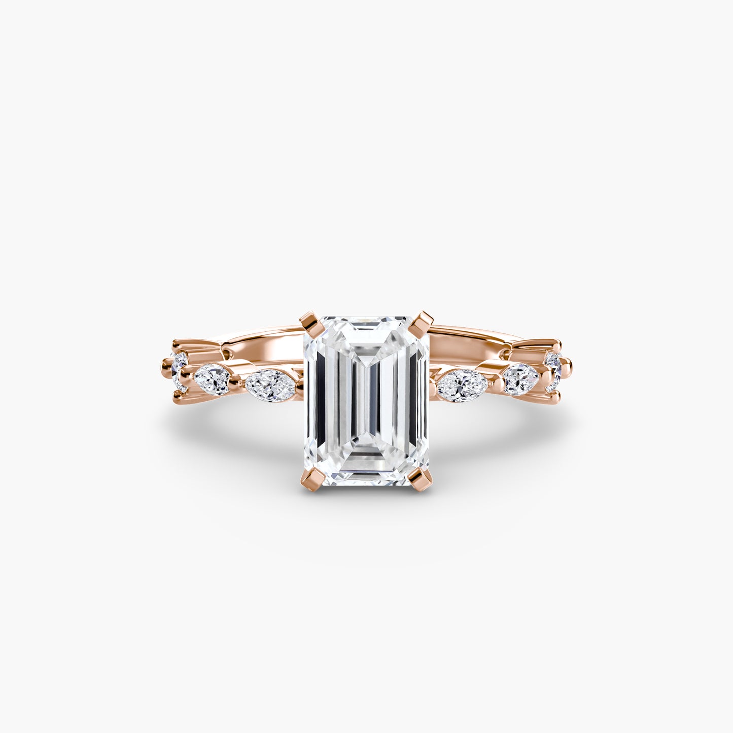 Enchanted forest diamond Solitaire ring with Eternity Pavé