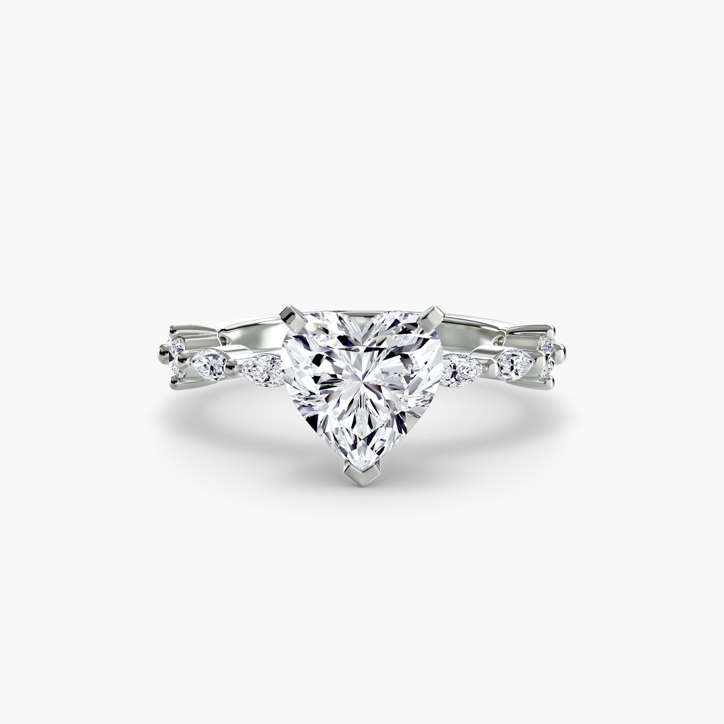 Enchanted forest diamond Solitaire ring with Eternity Pavé