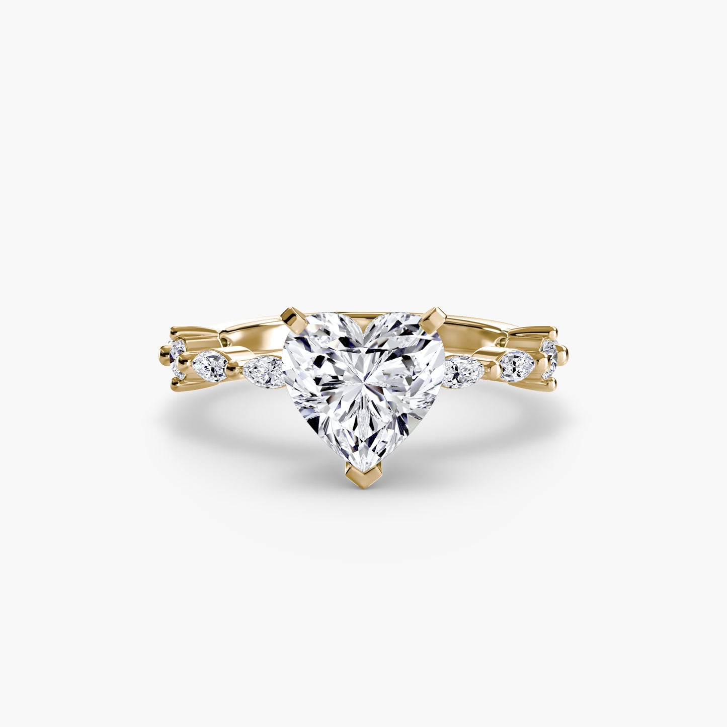 Enchanted forest diamond Solitaire ring with Eternity Pavé