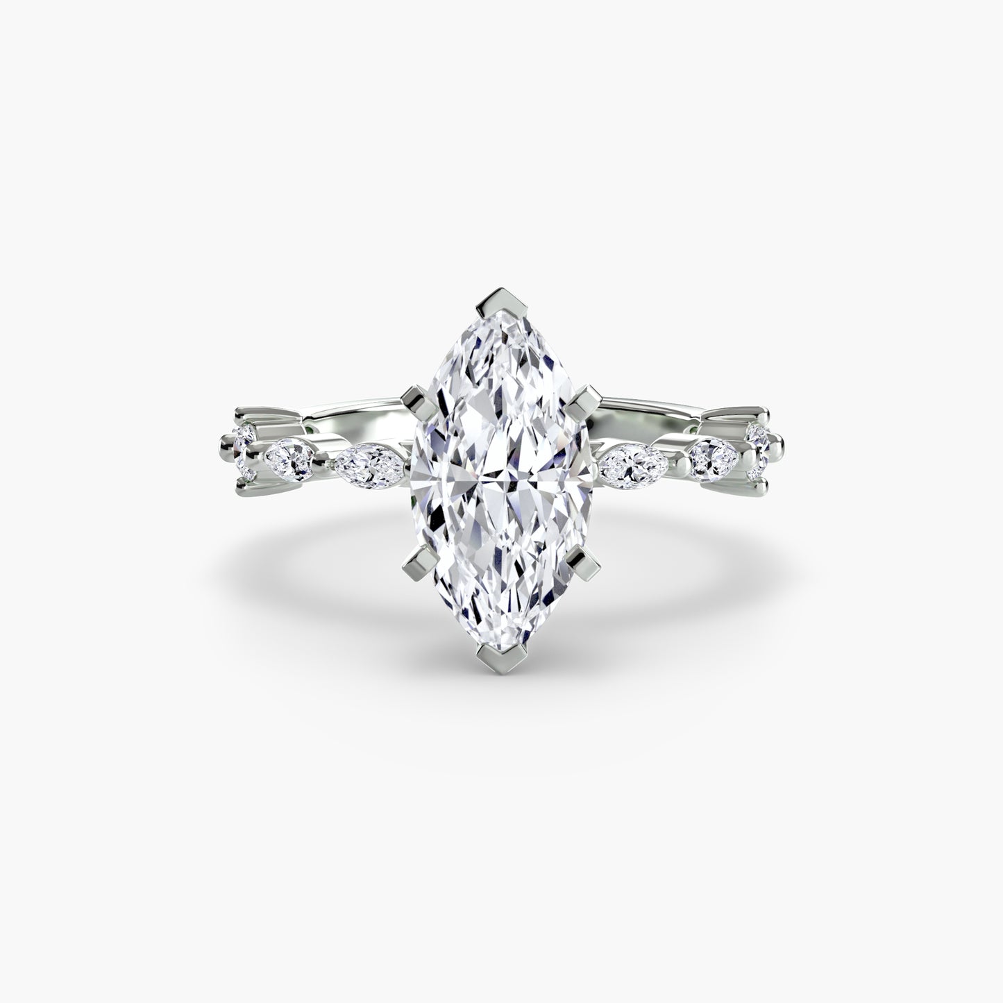 Enchanted forest diamond Solitaire ring with Eternity Pavé
