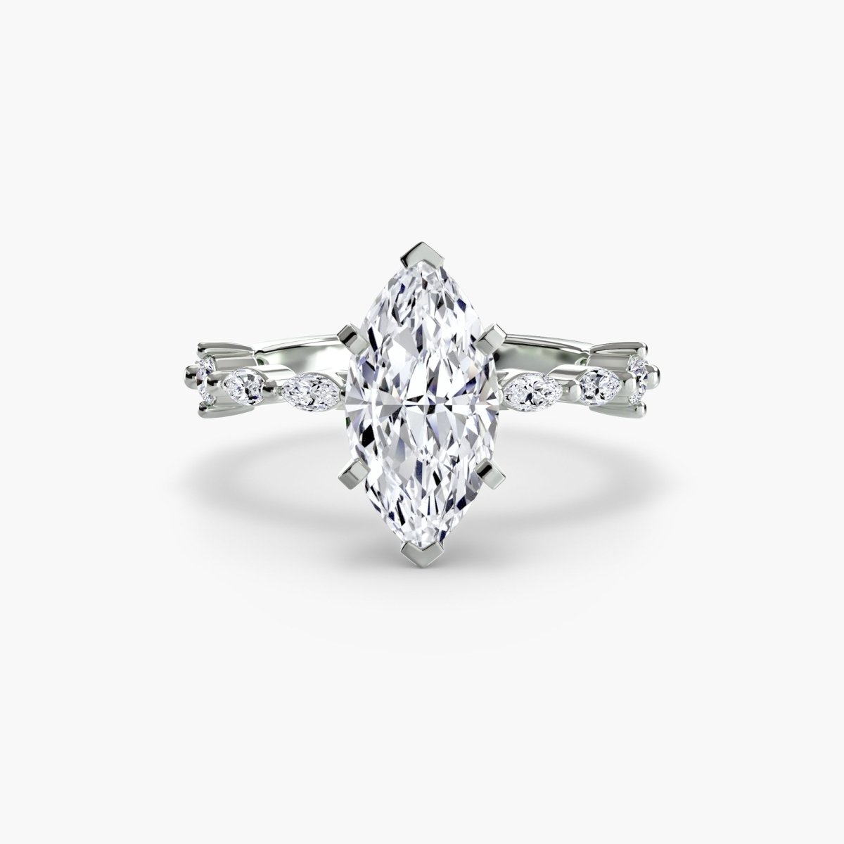 Enchanted forest diamond Solitaire ring with Eternity Pavé | Joaillerie VCL