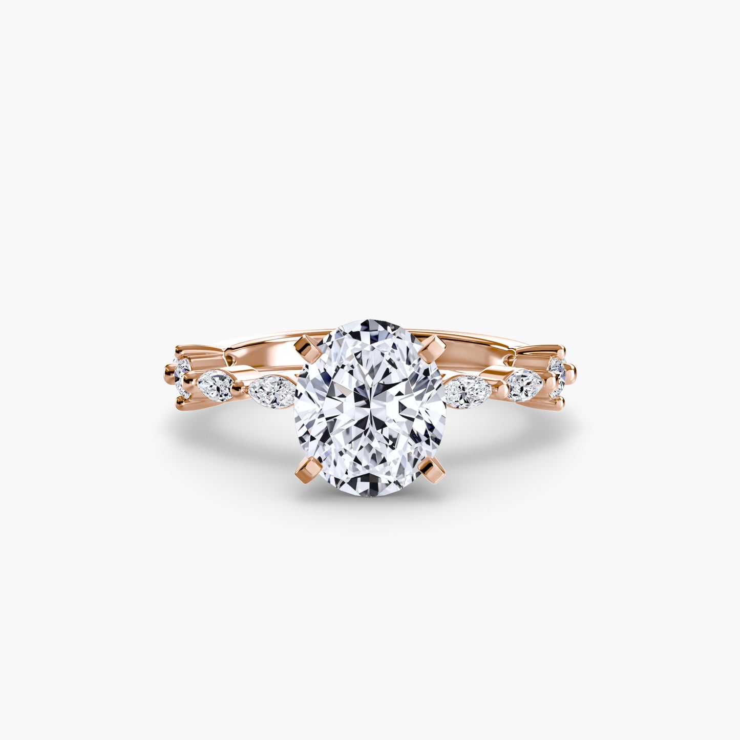 Enchanted forest diamond Solitaire ring with Eternity Pavé