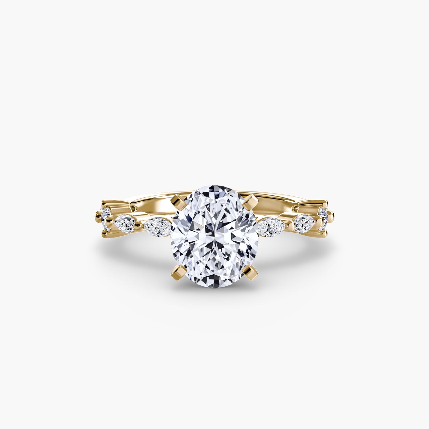 Enchanted forest diamond Solitaire ring with Eternity Pavé