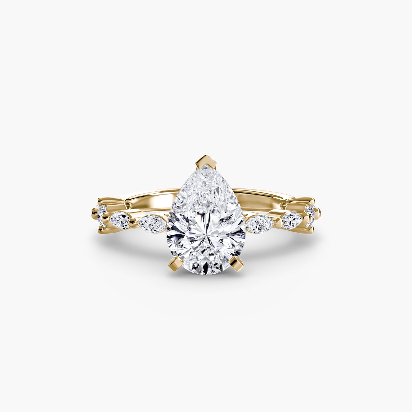 Enchanted forest diamond Solitaire ring with Eternity Pavé
