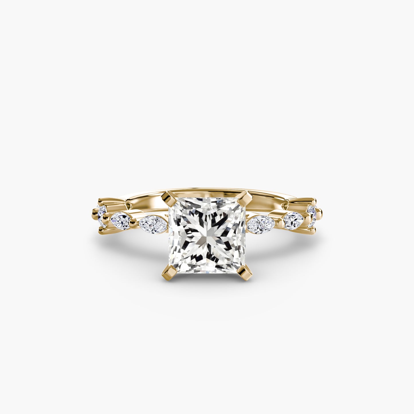 Enchanted forest diamond Solitaire ring with Eternity Pavé