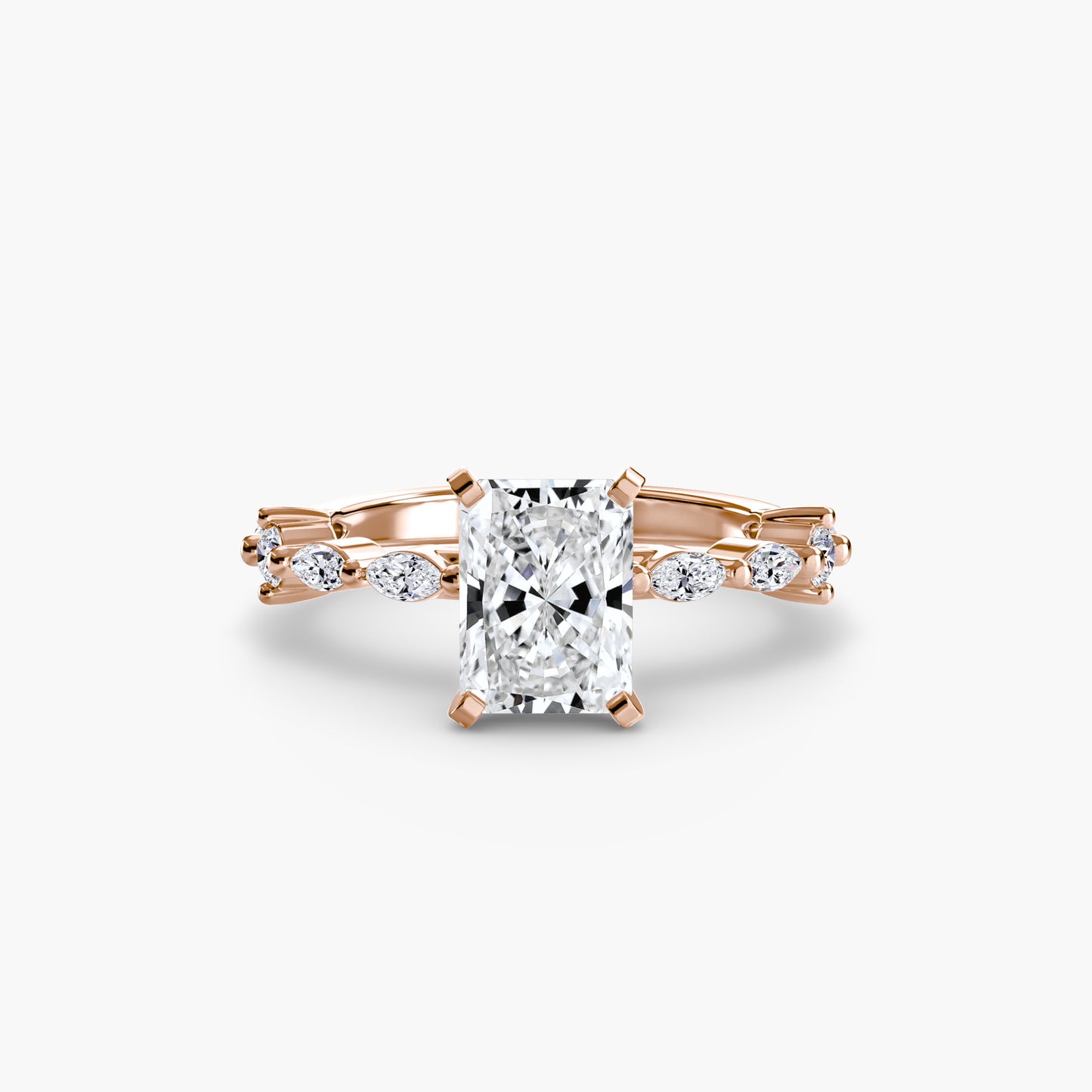 Enchanted forest diamond Solitaire ring with Eternity Pavé