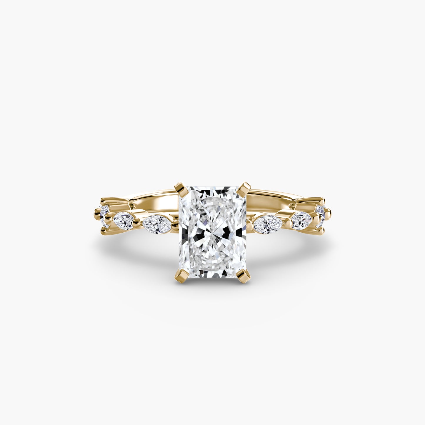 Enchanted forest diamond Solitaire ring with Eternity Pavé