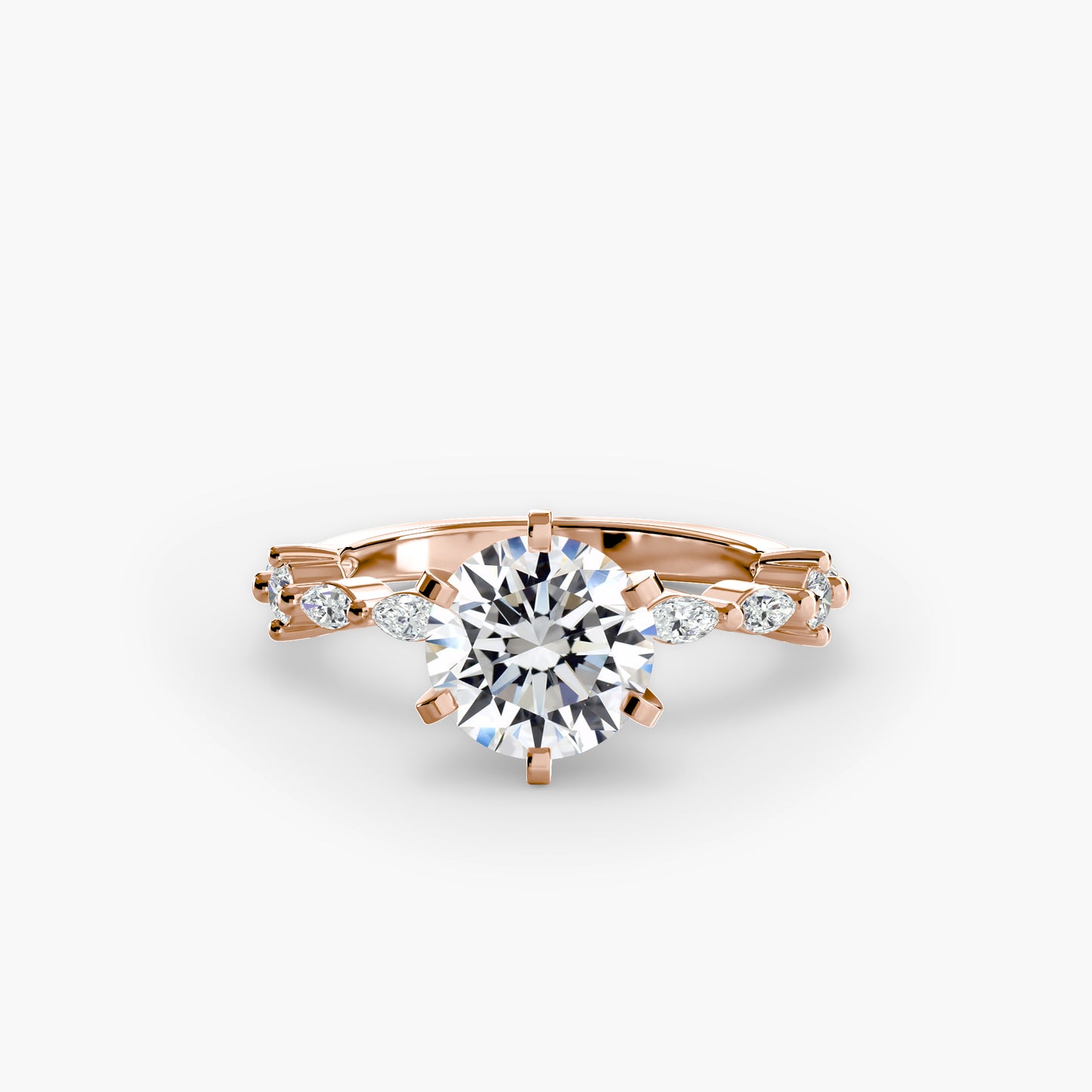 Enchanted forest diamond Solitaire ring with Eternity Pavé