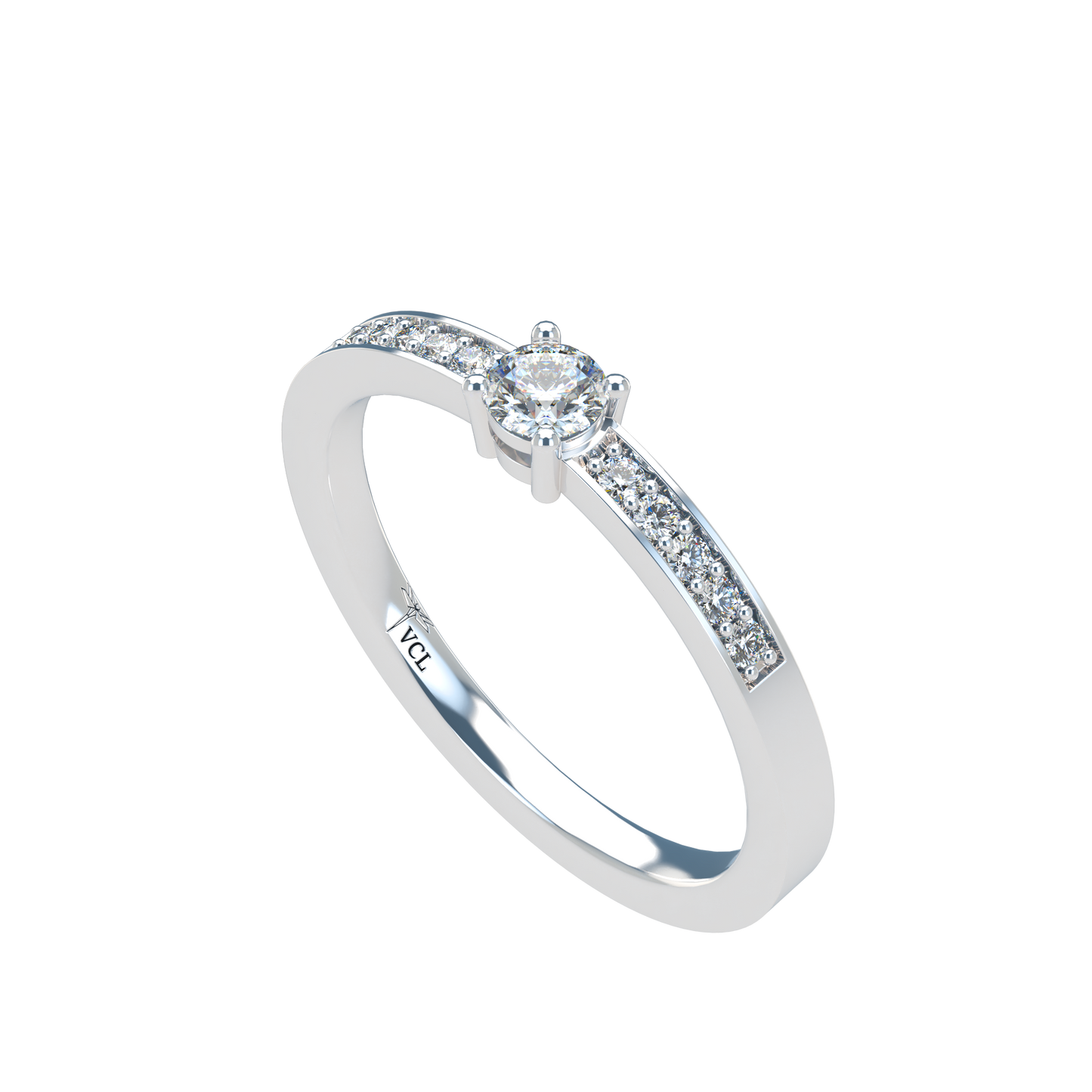 12pts diamond 4 Prongs Solitaire ring