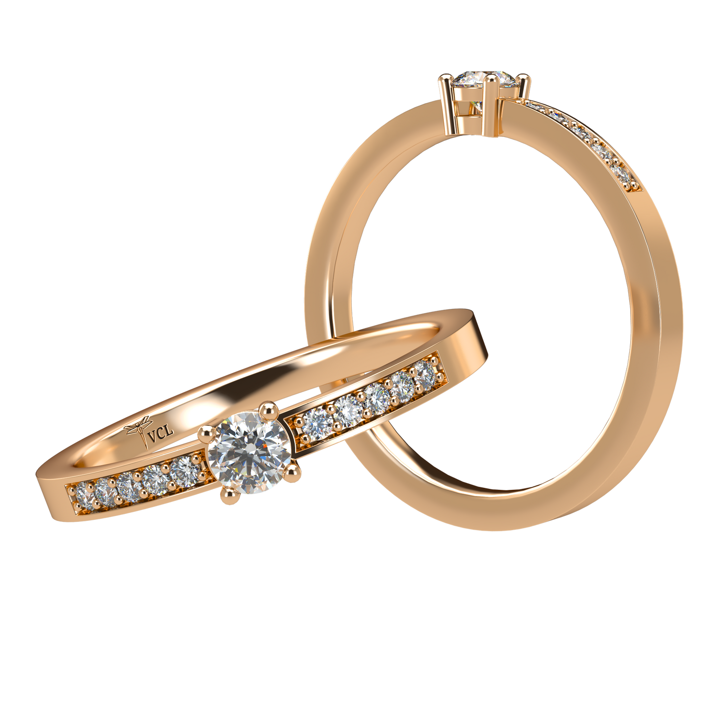 12pts diamond 4 Prongs Solitaire ring
