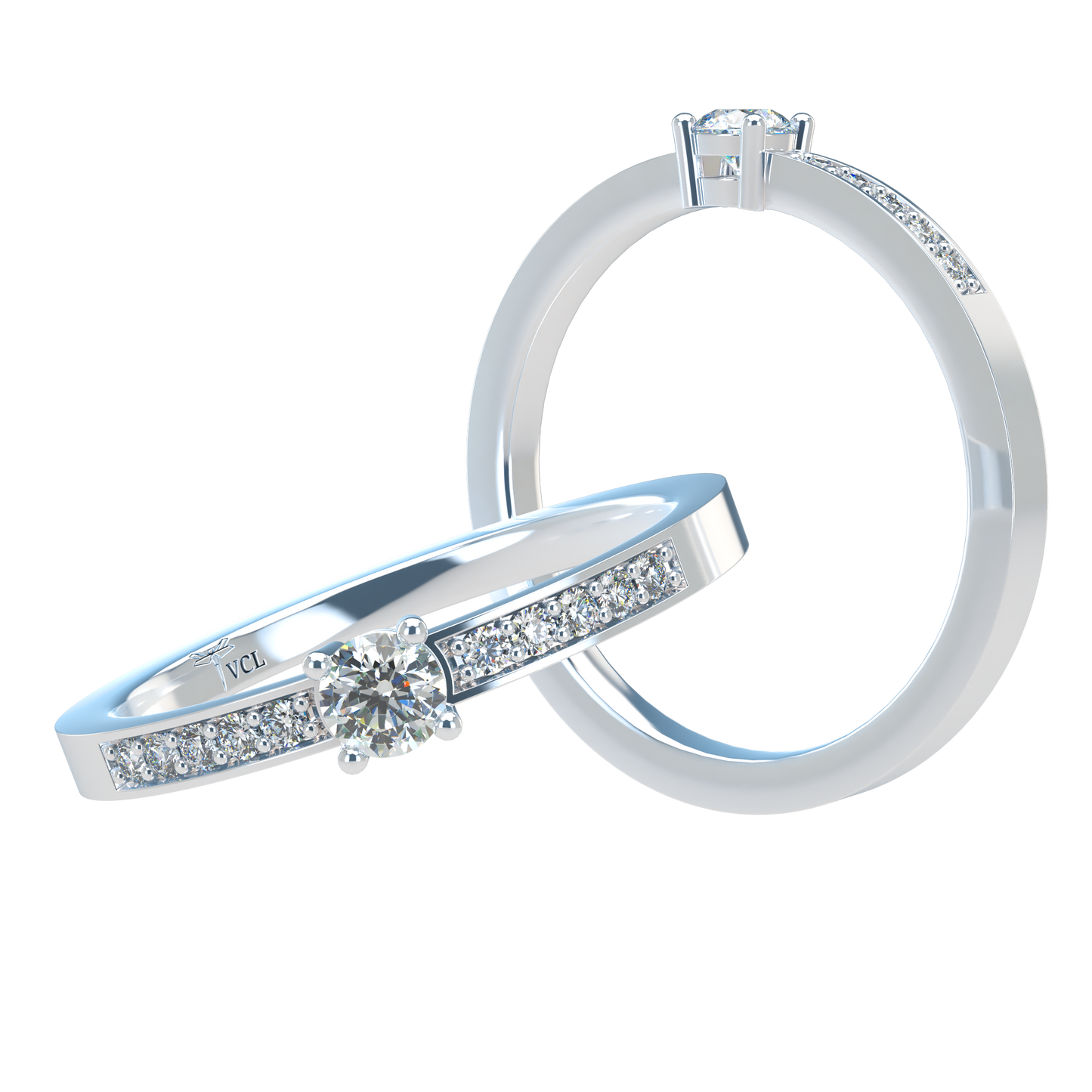 12pts diamond 4 Prongs Solitaire ring