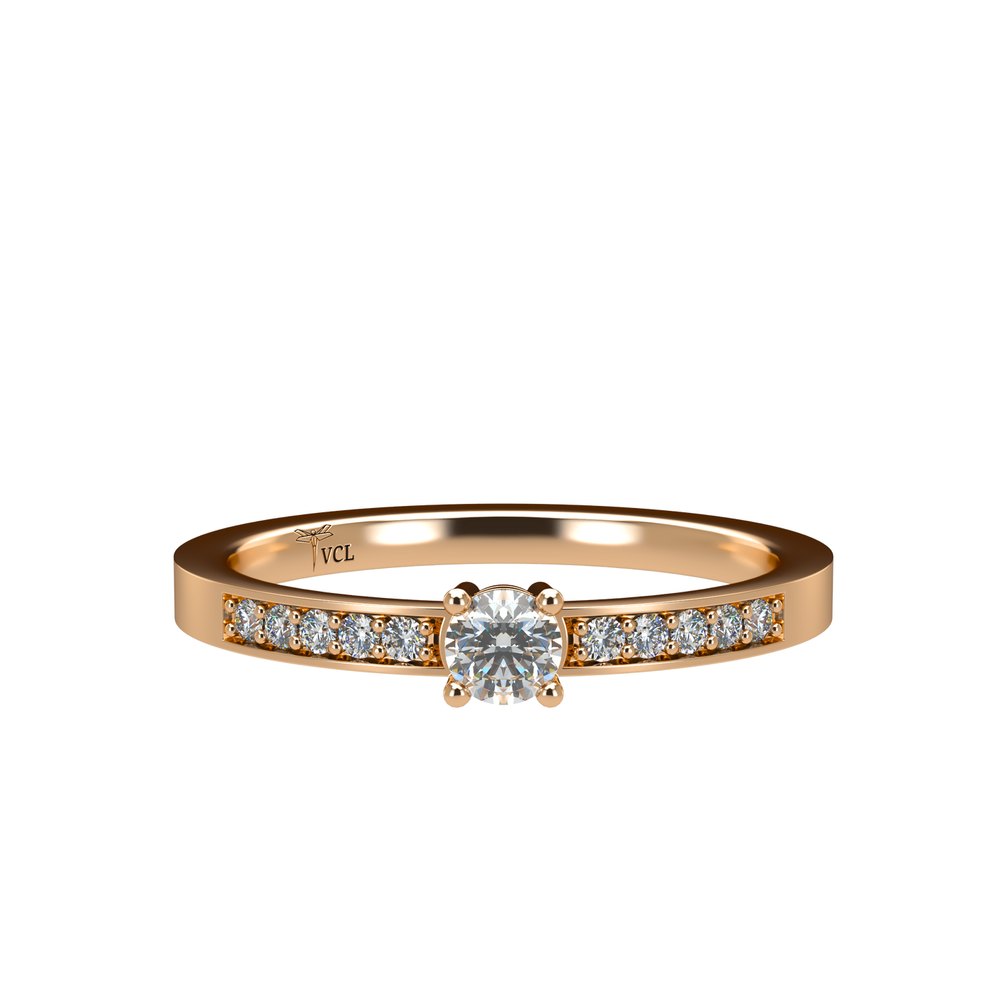 12pts diamond 4 Prongs Solitaire ring