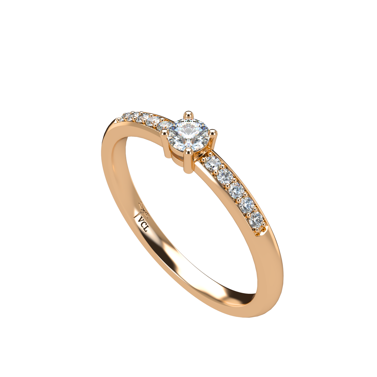 12pts diamond 4 Prongs Solitaire ring