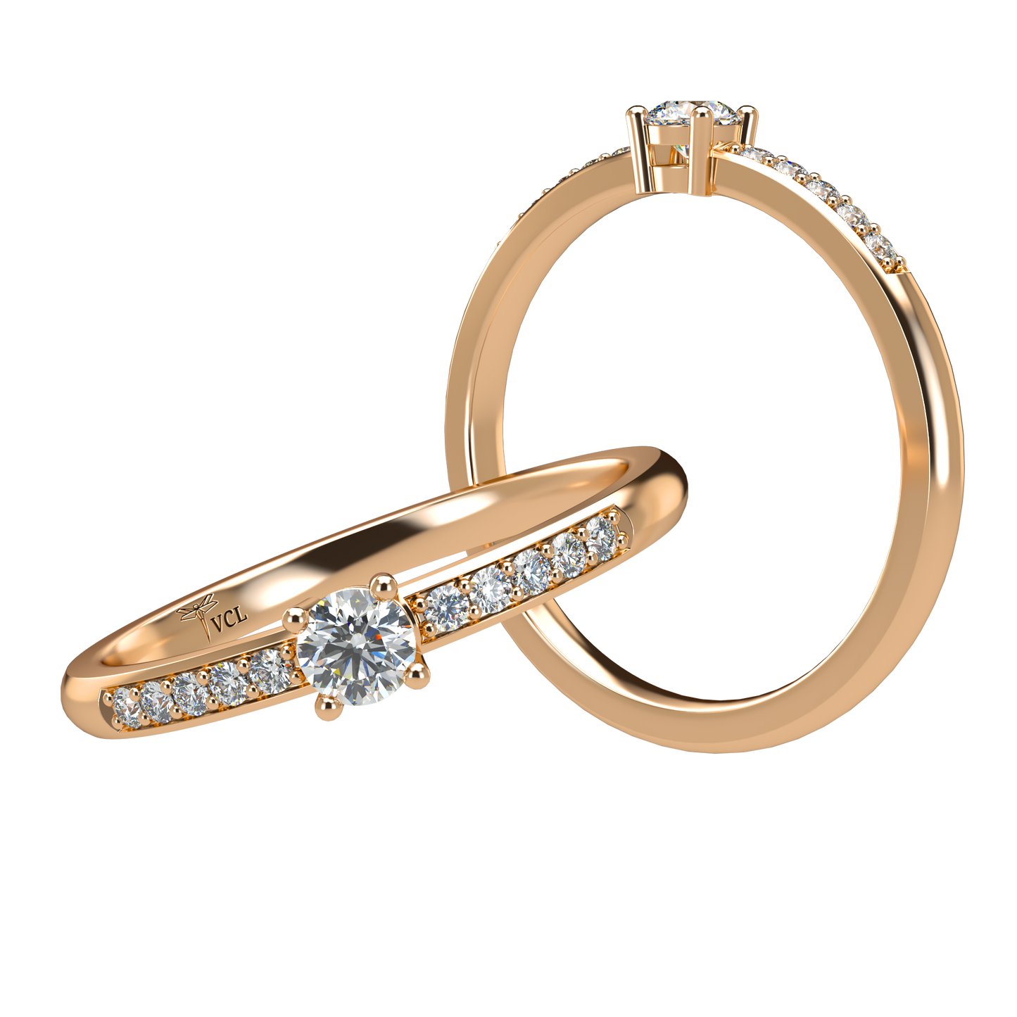 12pts diamond 4 Prongs Solitaire ring